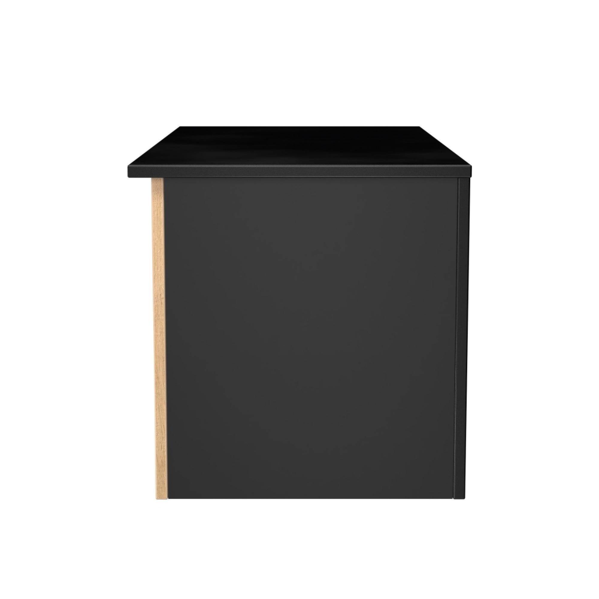 Java Fluted Blanket Box - 1 Door - Natural and Black