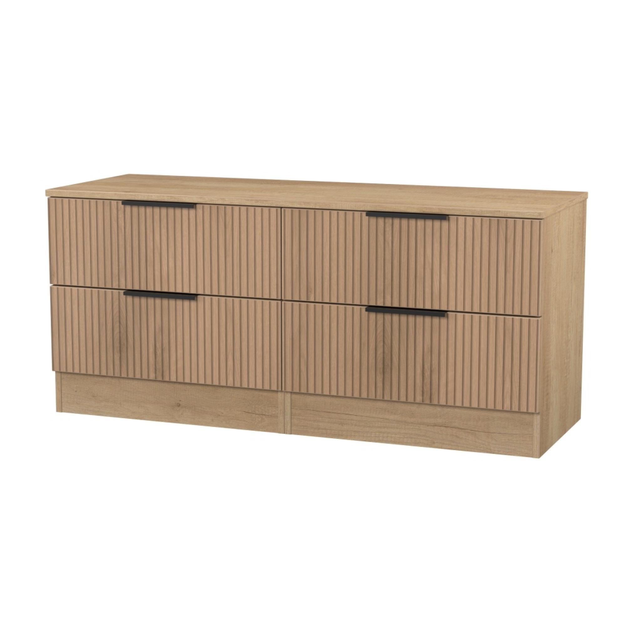 Java Fluted Bed Box - 4 Drawer - Natural and Nebraska