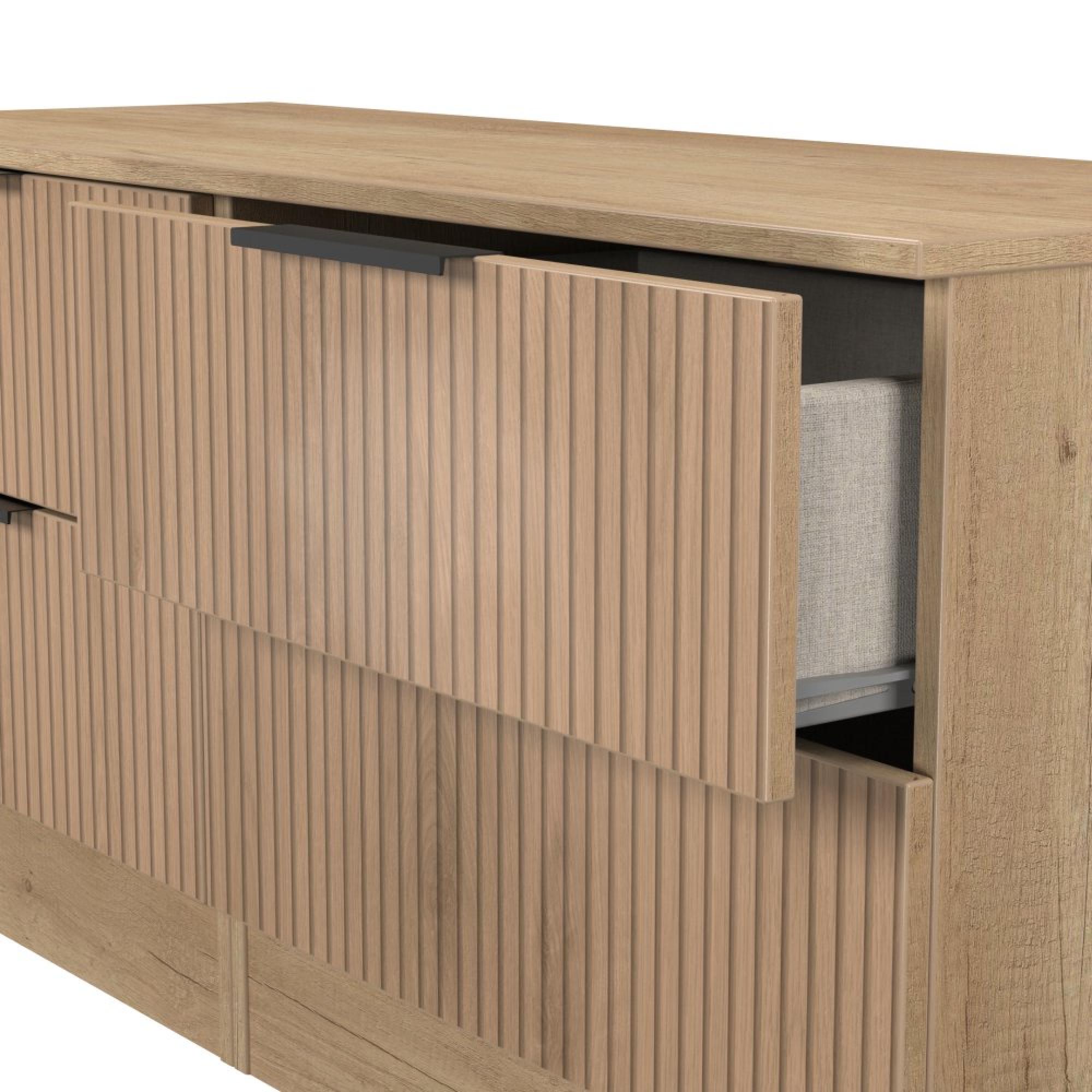 Java Fluted Bed Box - 4 Drawer - Natural and Nebraska