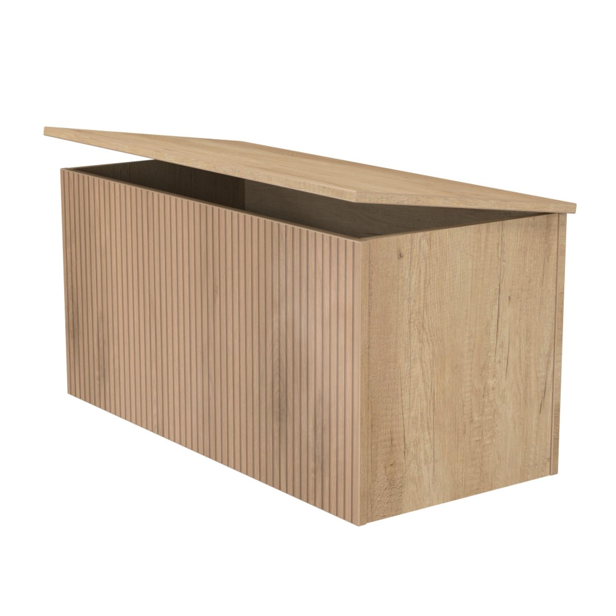 Java Fluted Blanket Box - 1 Door - Natural and Nebraska