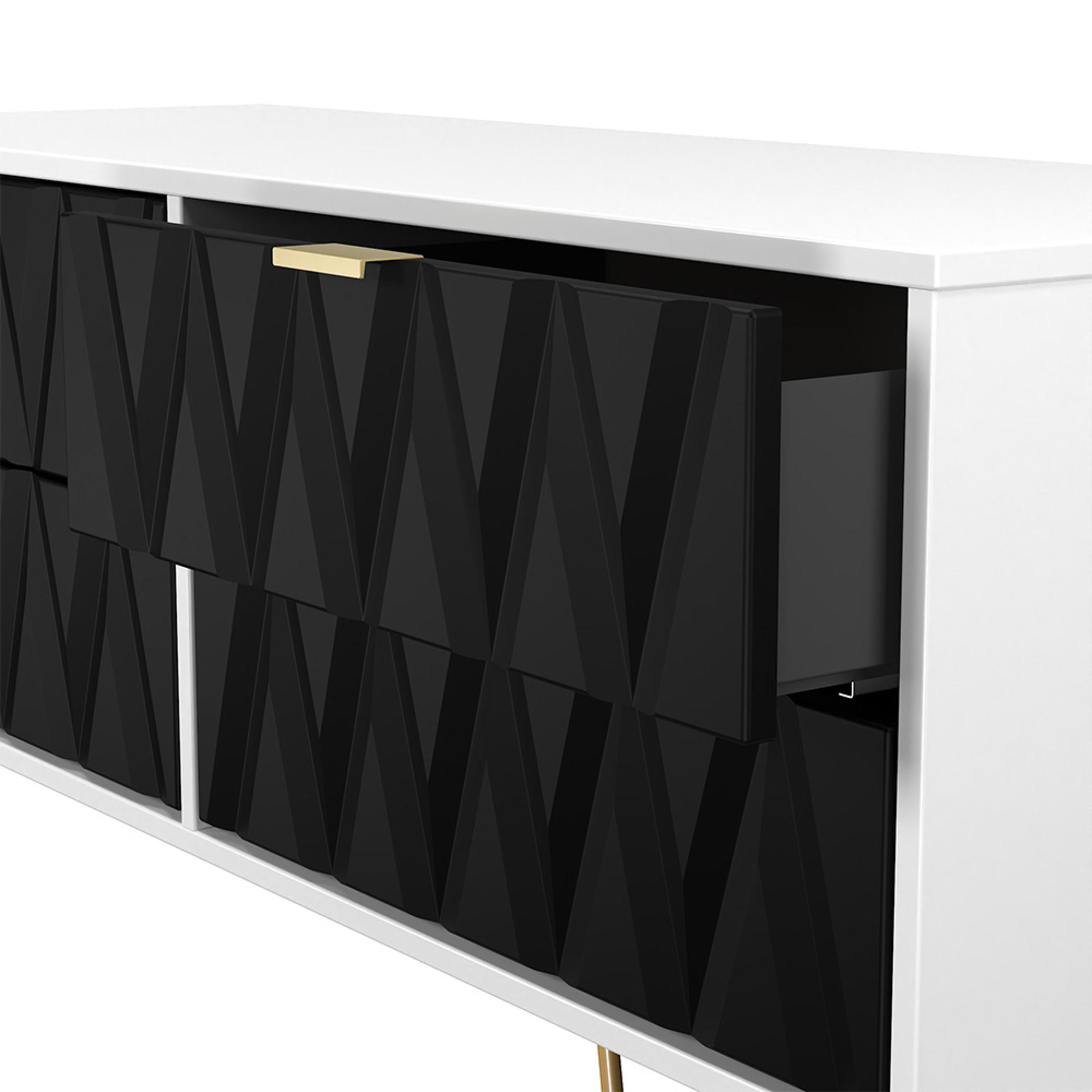 Diamond Bed Box - with Gold Hairpin Legs - Black and White