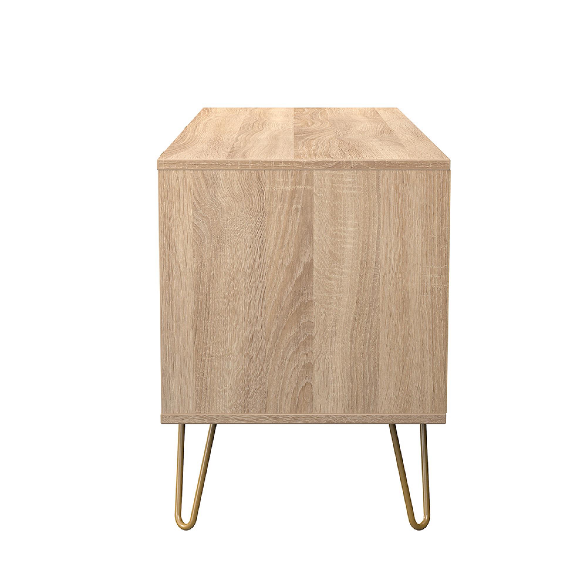 Diamond Bed Box - with Gold Hairpin Legs - Oak