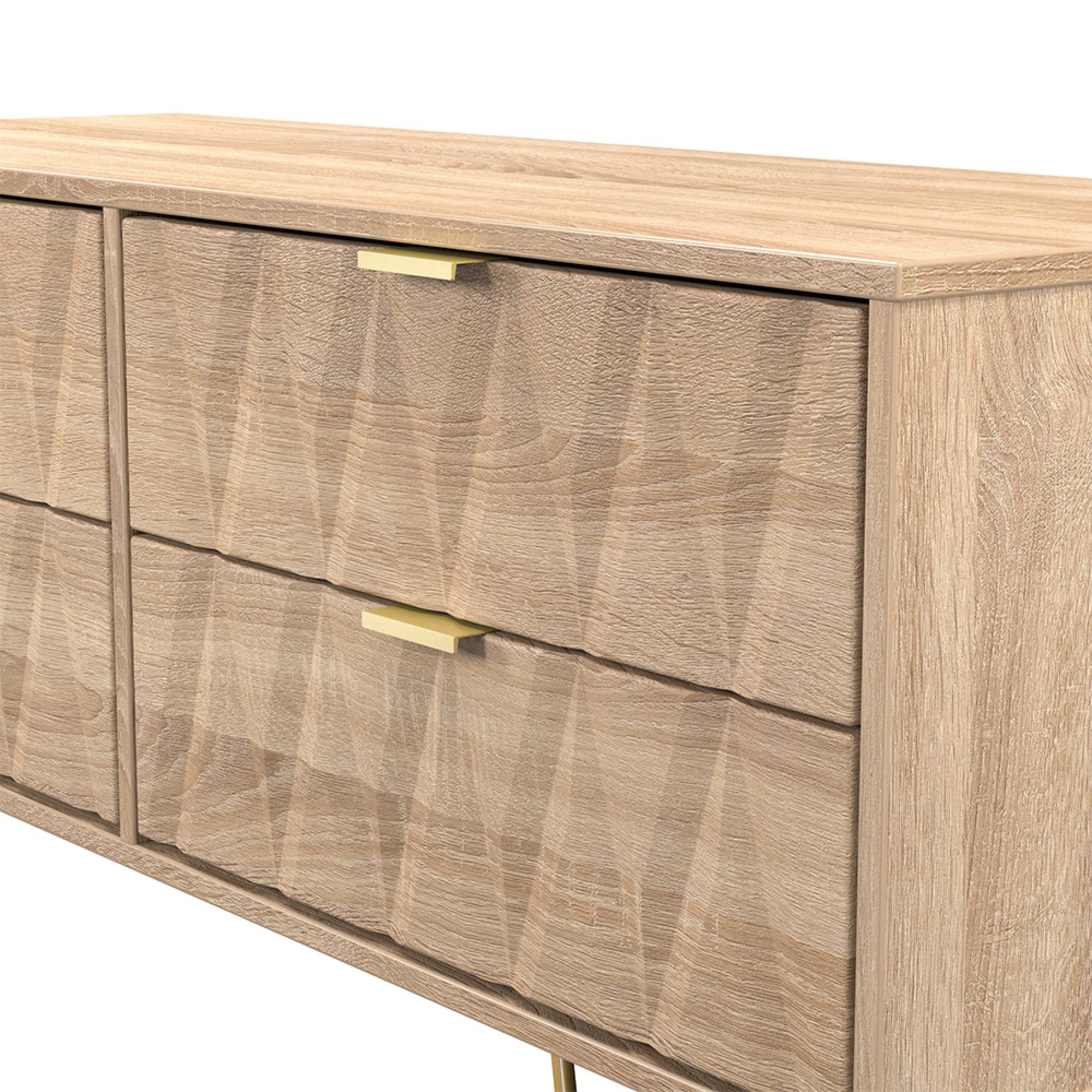 Diamond Bed Box - with Gold Hairpin Legs - Oak