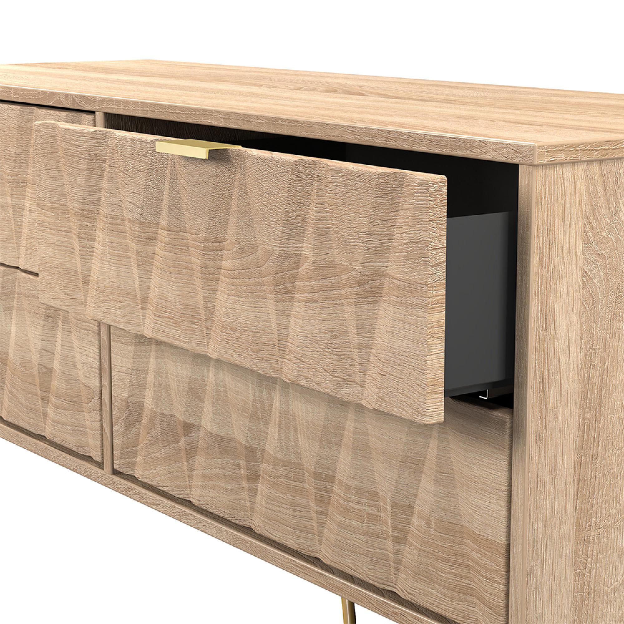 Diamond Bed Box - with Gold Hairpin Legs - Oak