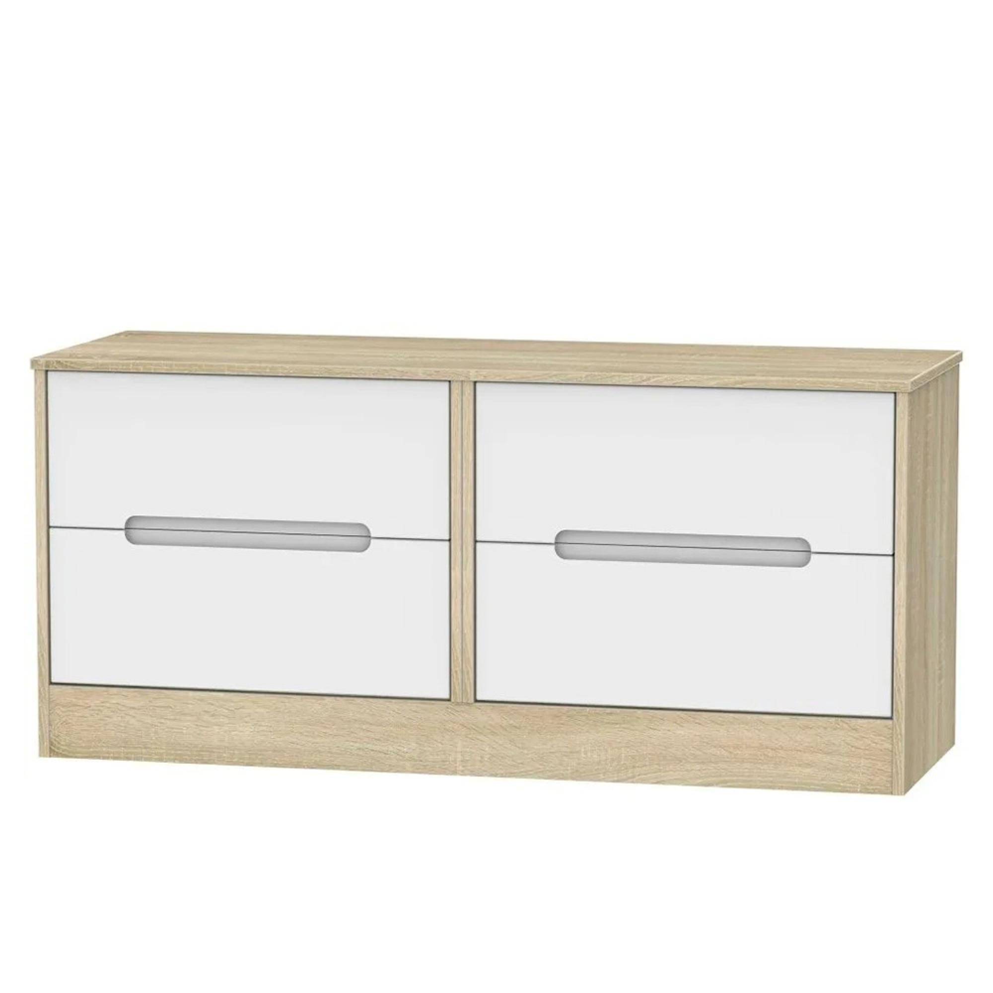 Monaco Bed Box - White Matt and Oak