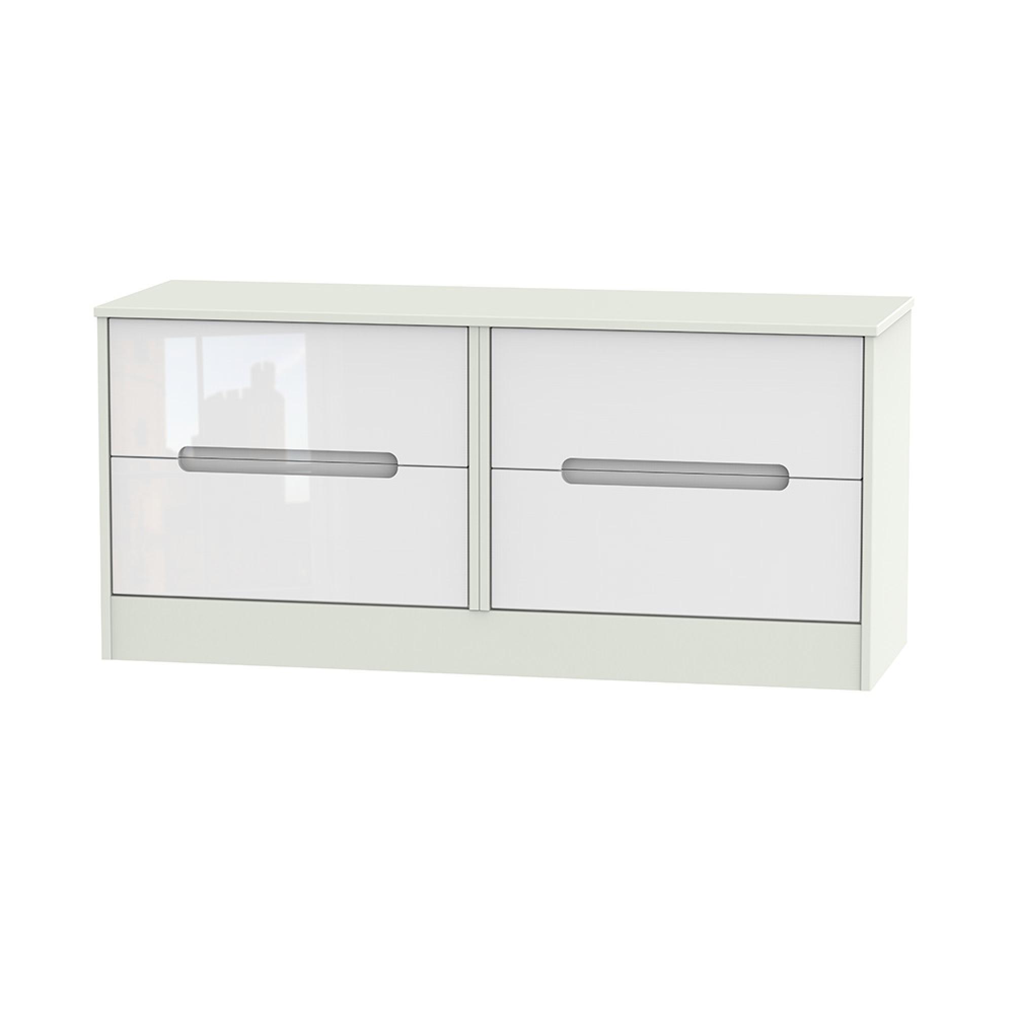 Monaco Bed Box - White Gloss and Cashmere