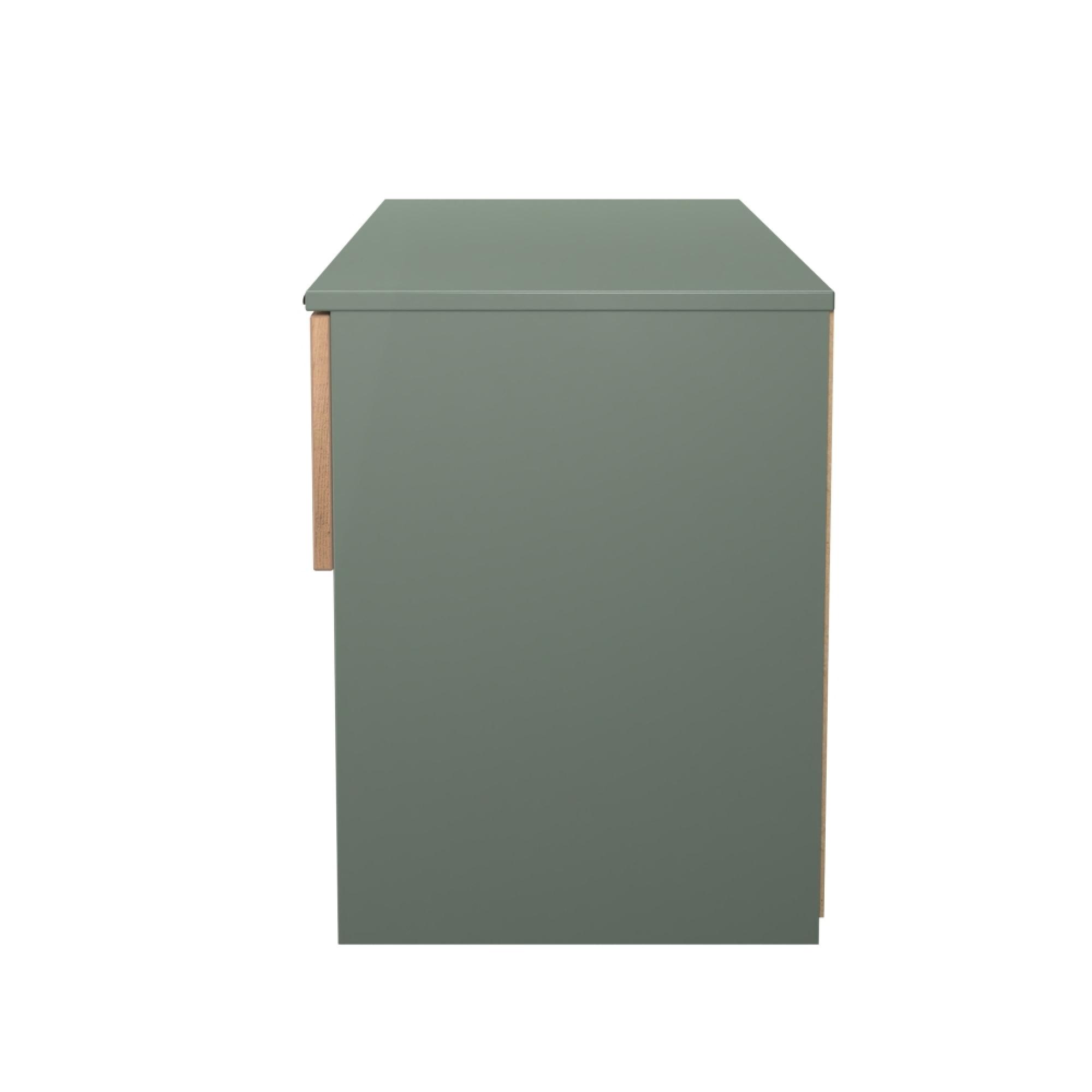 Bora Bed Box - 2 Drawer - Gold Craft Oak and Reed Green