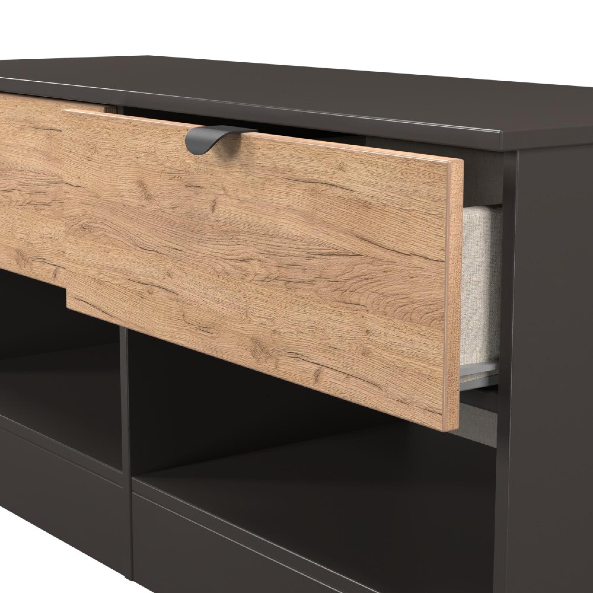 Bora Bed Box - 2 Drawer - Gold Craft Oak and Graphite