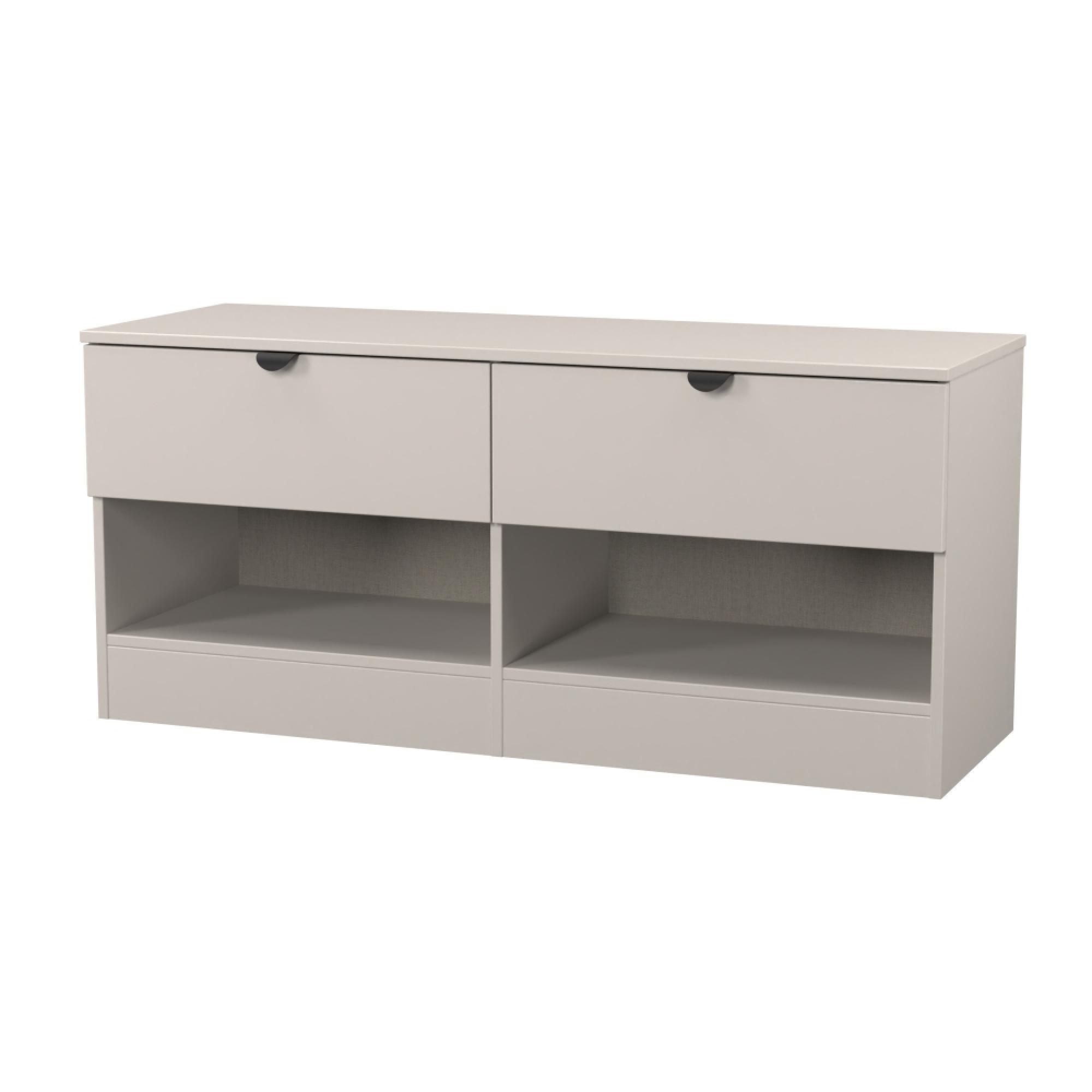 Bora Bed Box - 2 Drawer - Open Shelf - Kashmir Matt