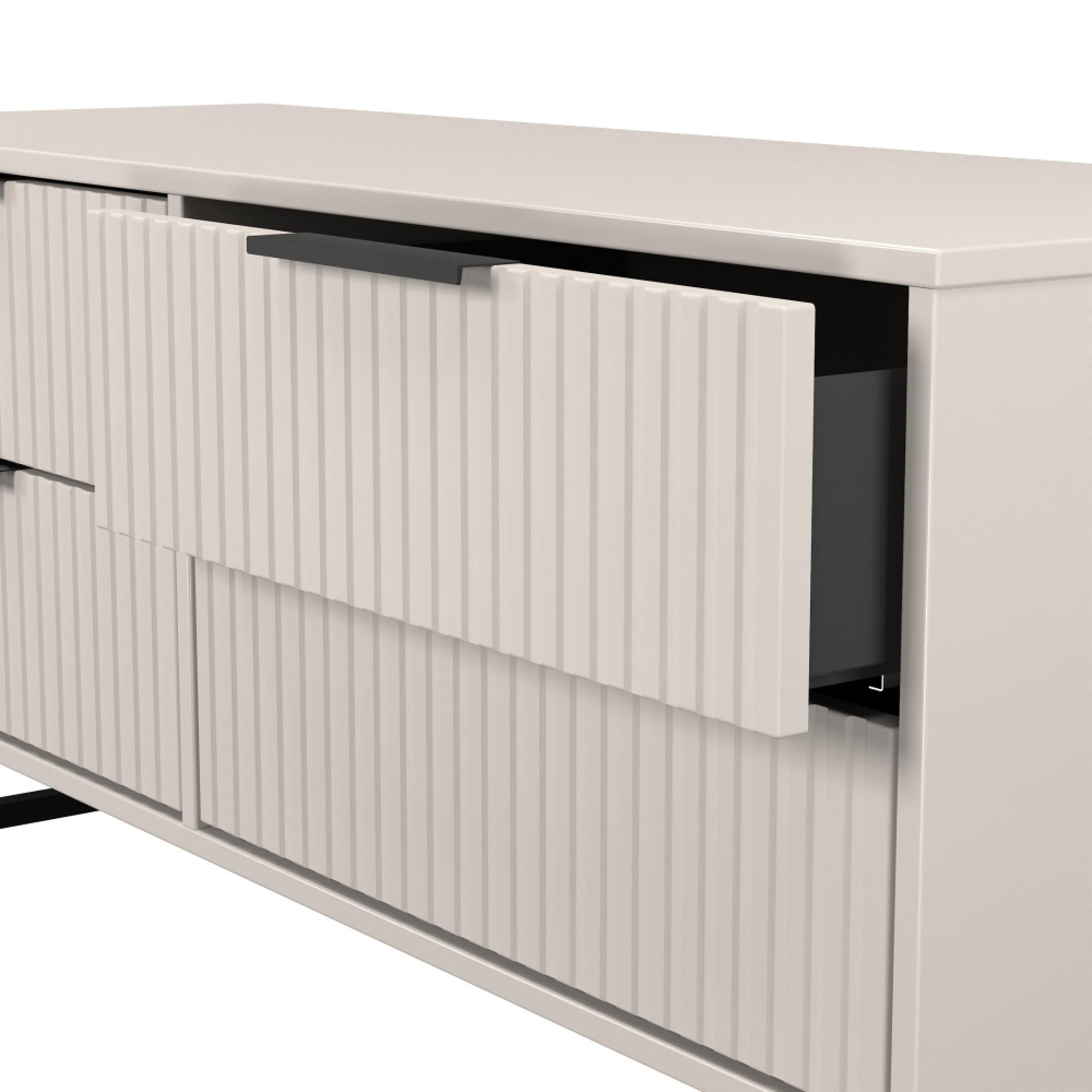 Fluted Bed Box - 4 Drawer - Kashmir Matt