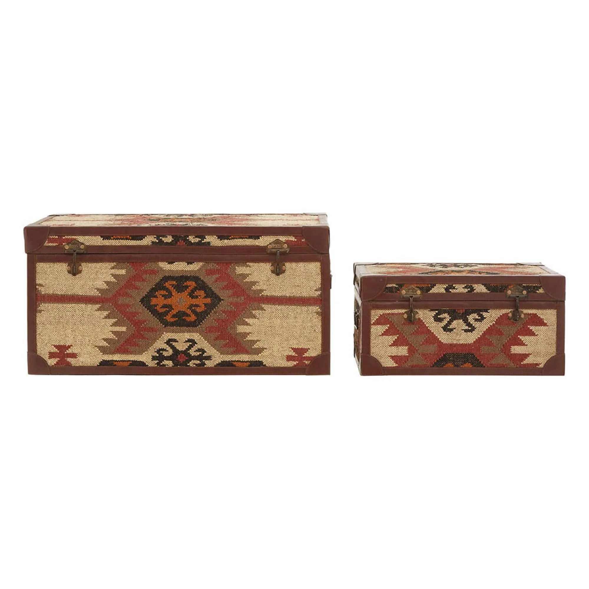 Aztec Storage Trunks - Set of 2 - Multi Print