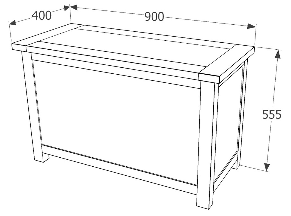 Boston Bedroom Storage Box - Dark Wood