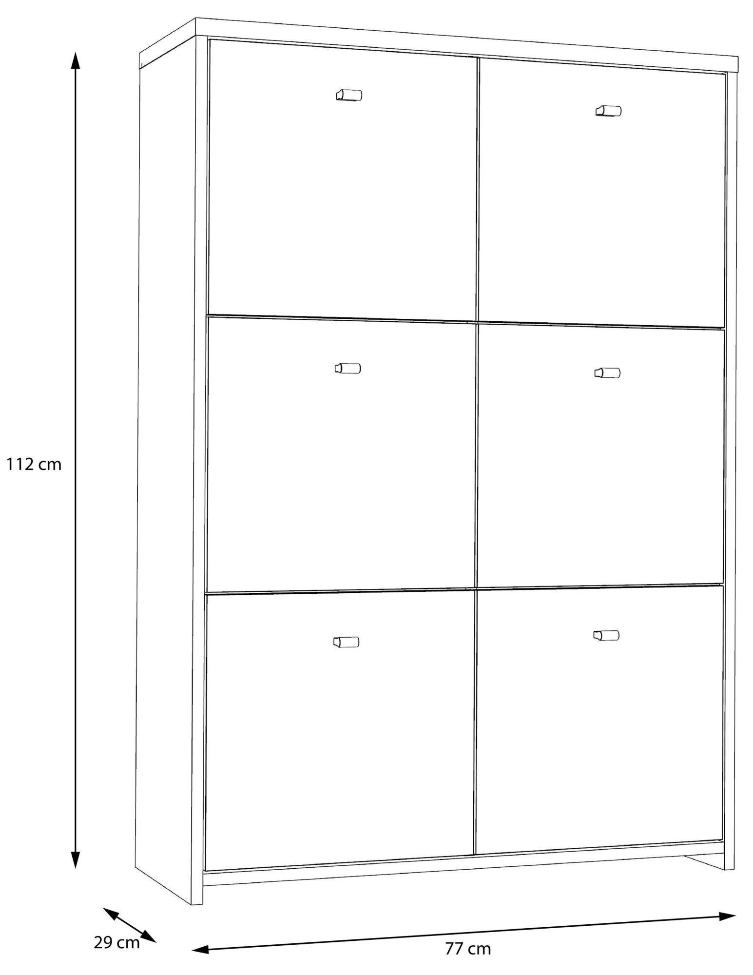 Best Grey Concrete Effect and Vintage Wood 6 Door Storage Cabinet