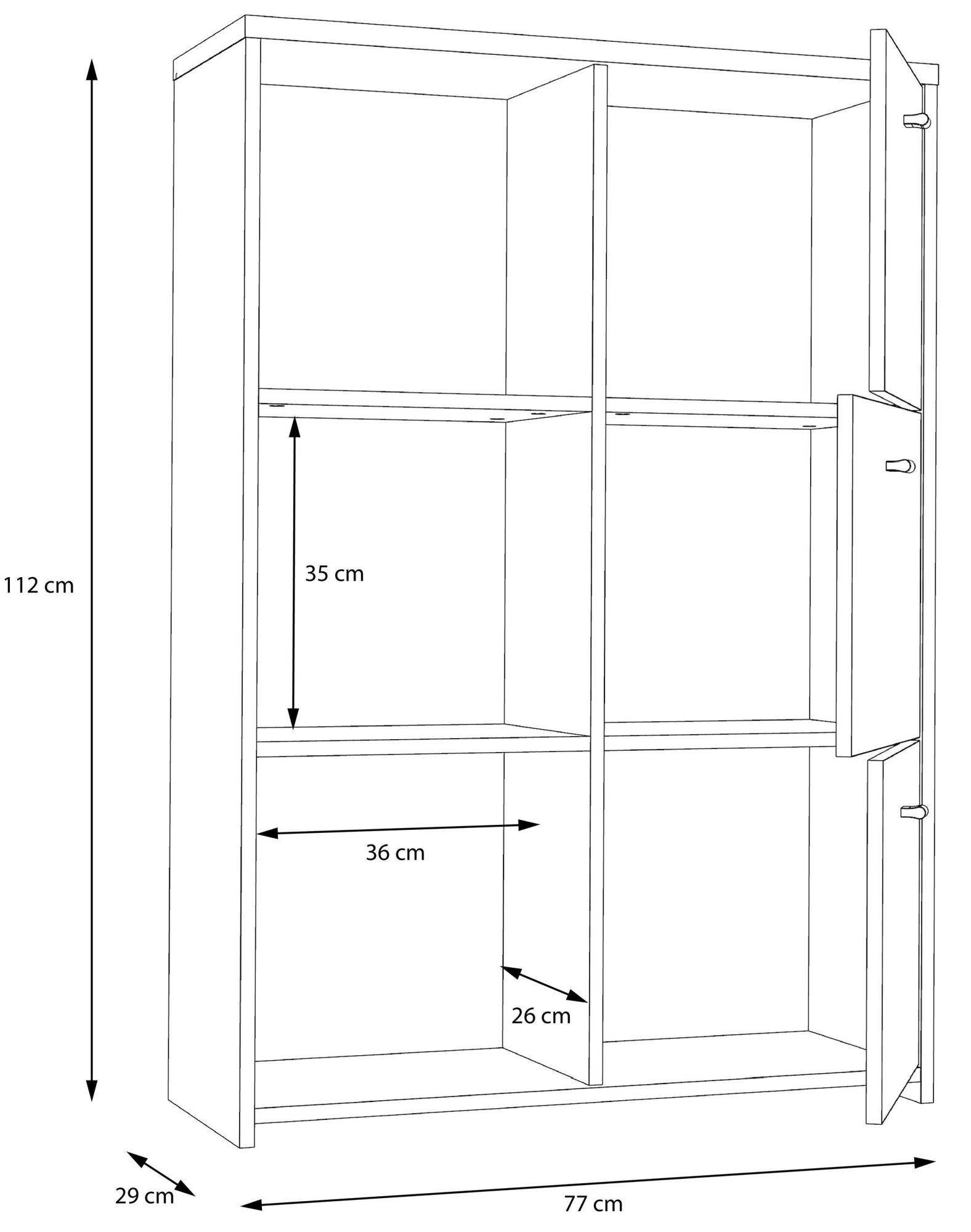 Best Grey Concrete Effect and Vintage Wood 6 Door Storage Cabinet