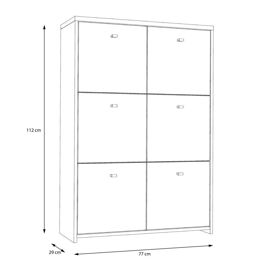 Best Oak and White 6 Door Storage Cabinet