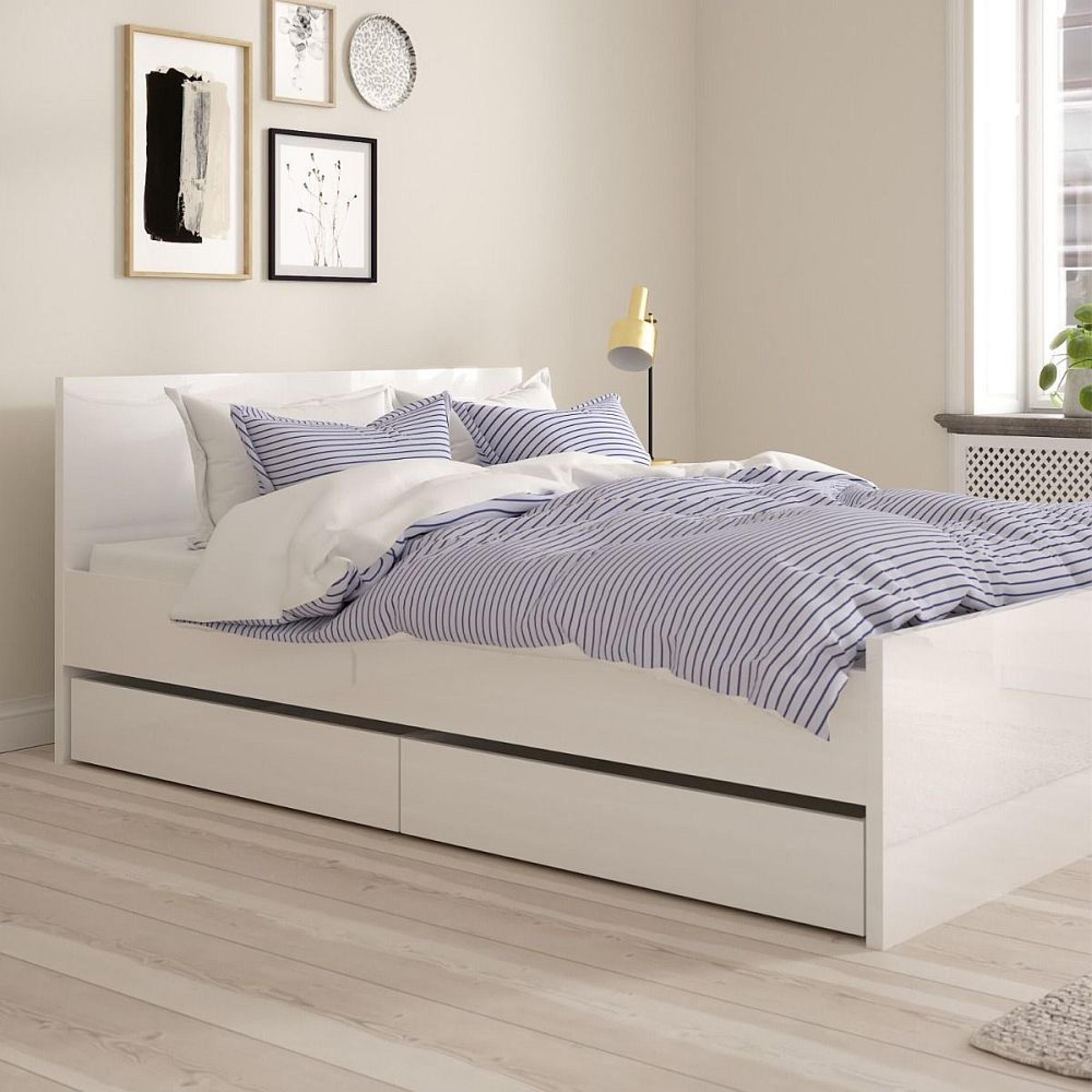 Clearance - Set of 2 Naia White Gloss Underbed Drawer - A96