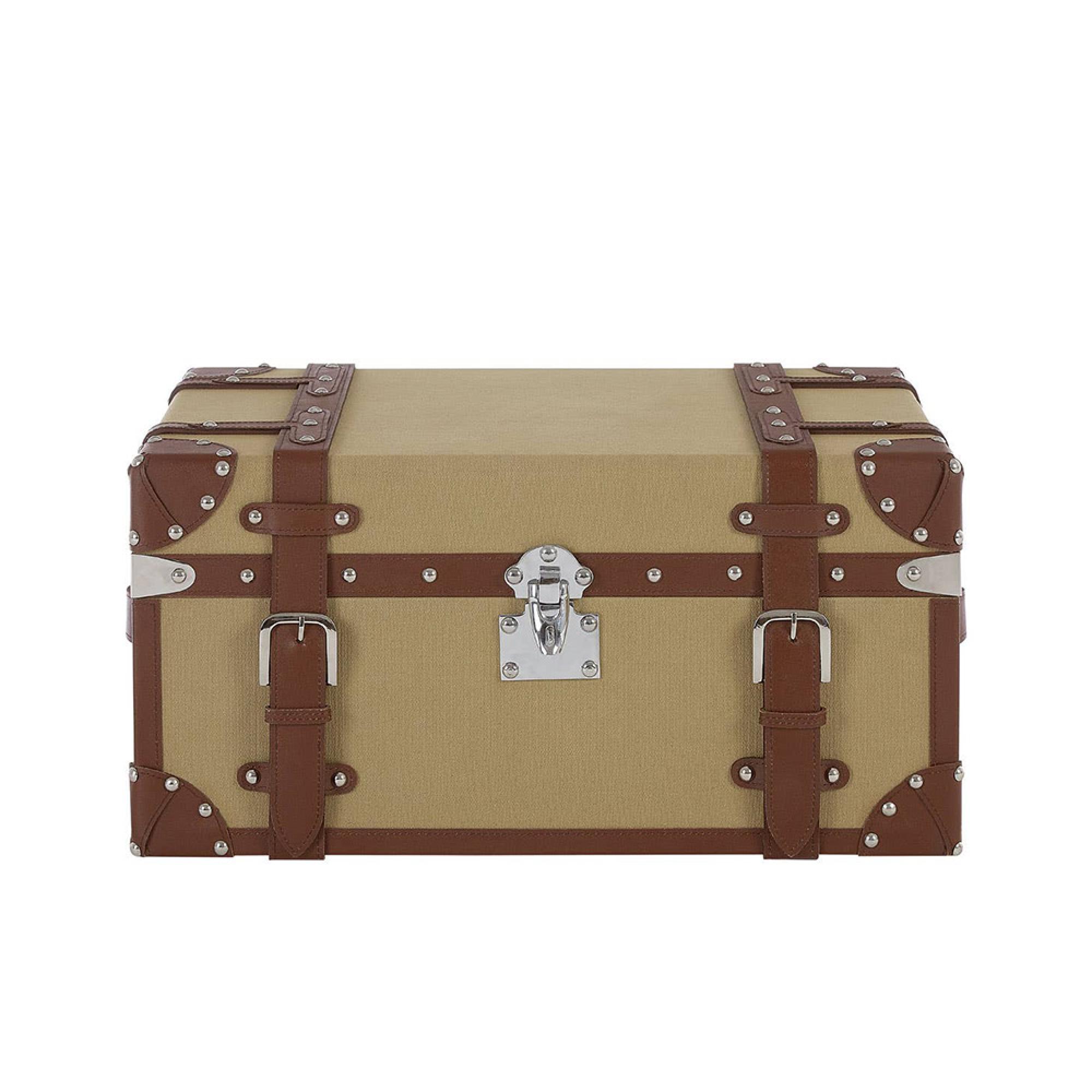 Columbus Storage Trunk - Small - Canvas with Leather Trim