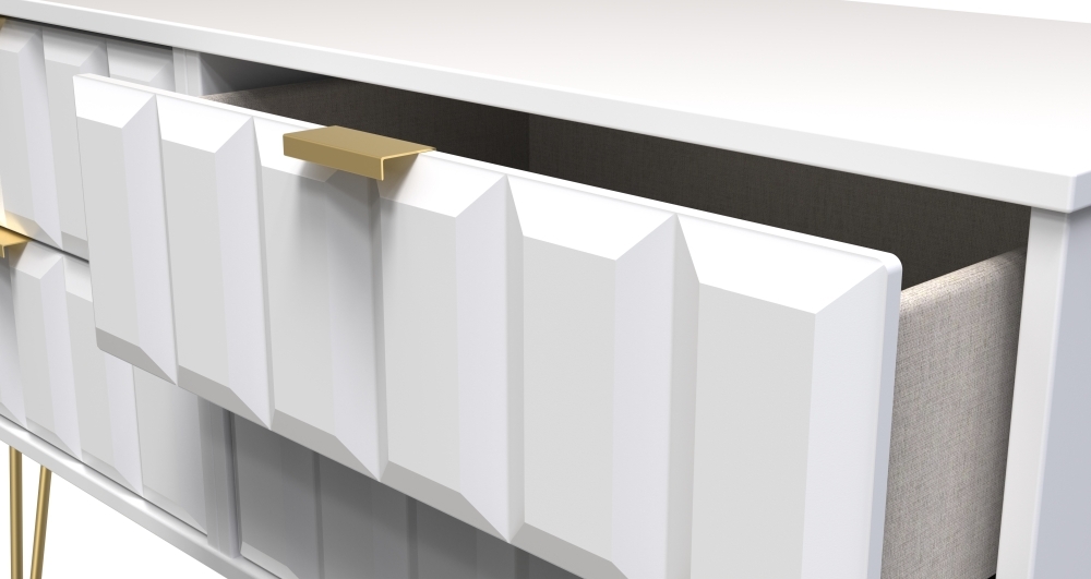 Cube Bed Box - with Gold Hairpin Legs - White