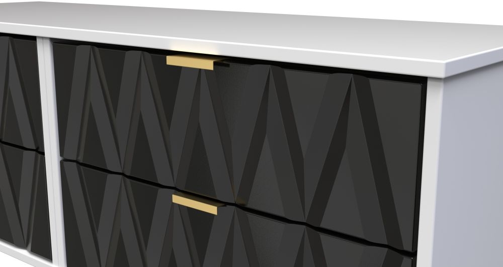 Diamond Bed Box - with Gold Hairpin Legs - Black and White