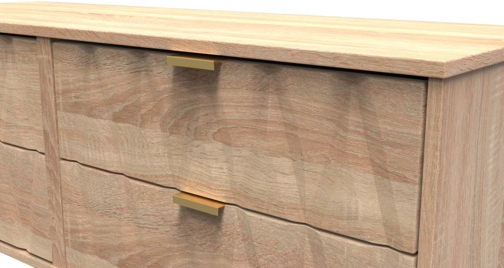Diamond Bed Box - with Gold Hairpin Legs - Oak