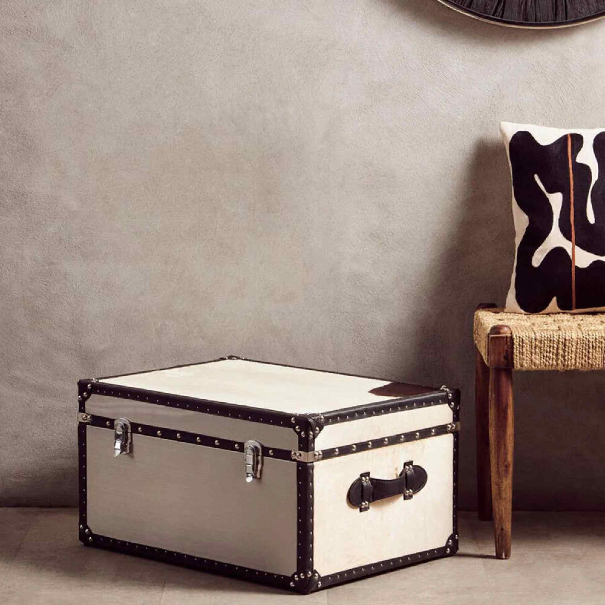 Kensington Townhouse Storage Trunk - Grey Leather