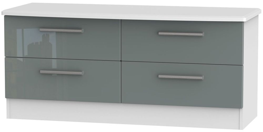 Knightsbridge Grey Gloss and White Bed Box