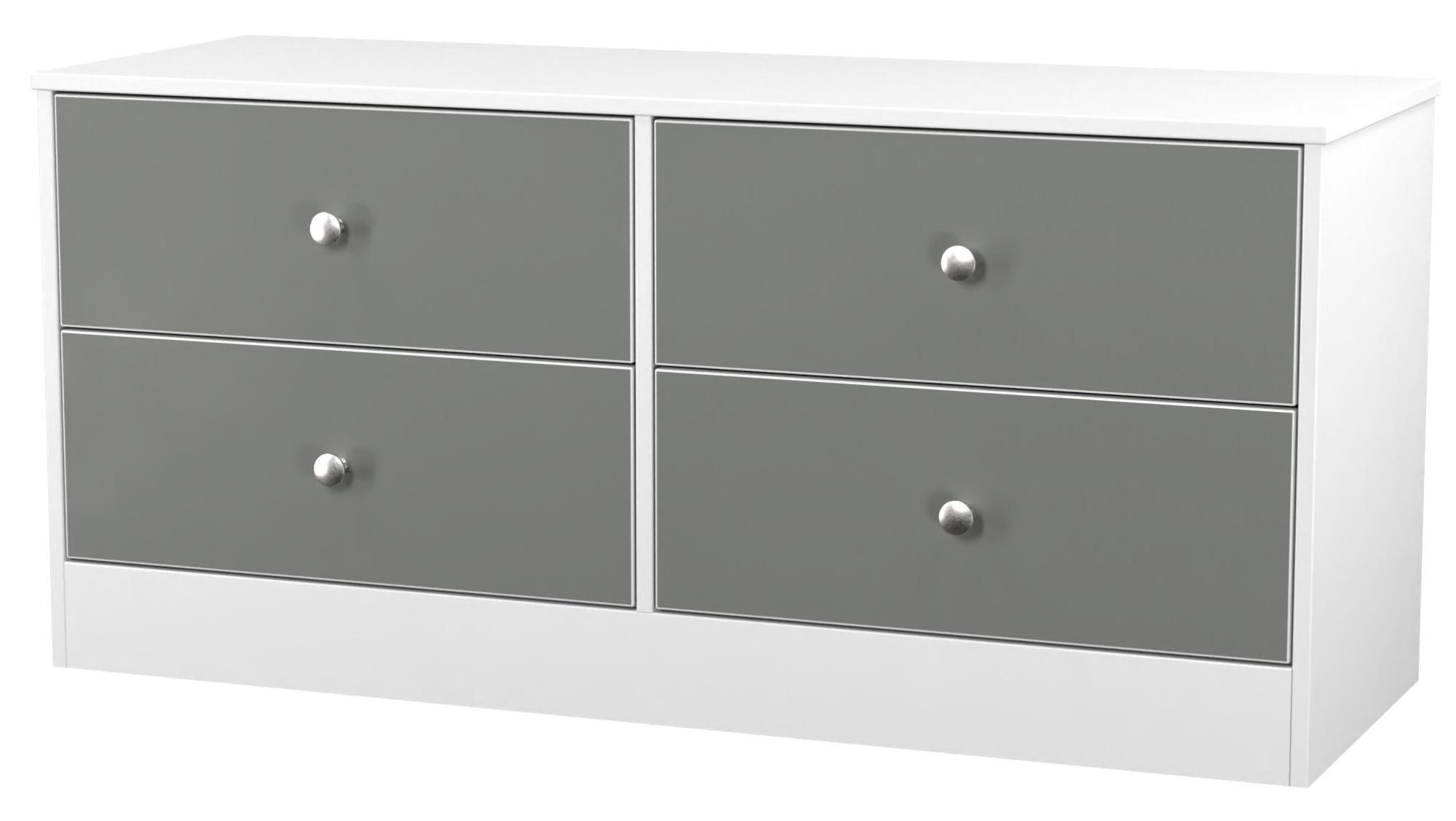 Padstow Bed Box - Grey and White
