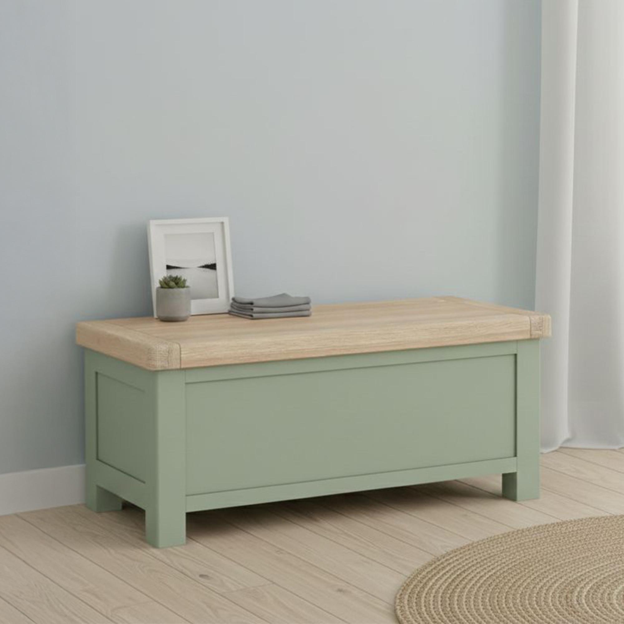 Salcombe Blanket Box - Sage Oak