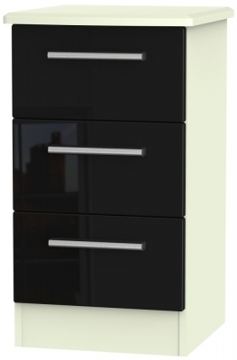 Black High Gloss Front and Cream Matt Base Unit