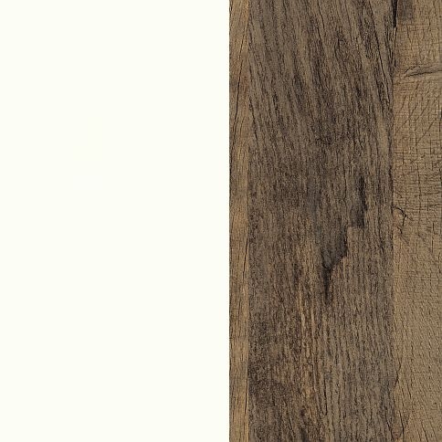 Matt White Front with Vintage Oak Base
