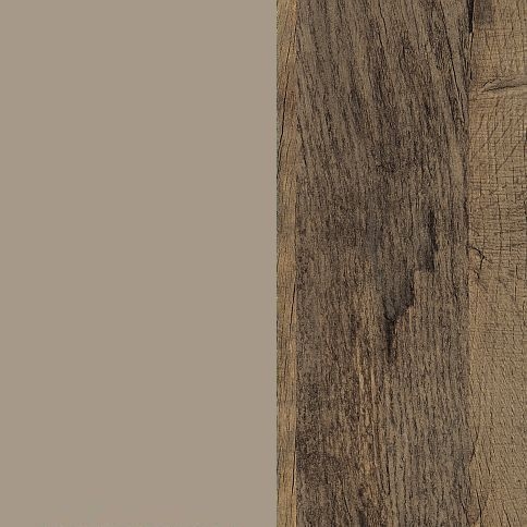 Mushroom Front with Vintage Oak Base