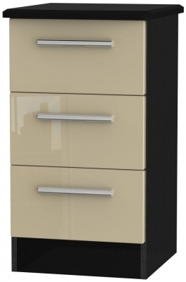 Mushroom High Gloss Front and Black Base Unit