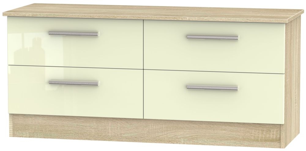 Contrast Bed Box - High Gloss Cream and Bardolino