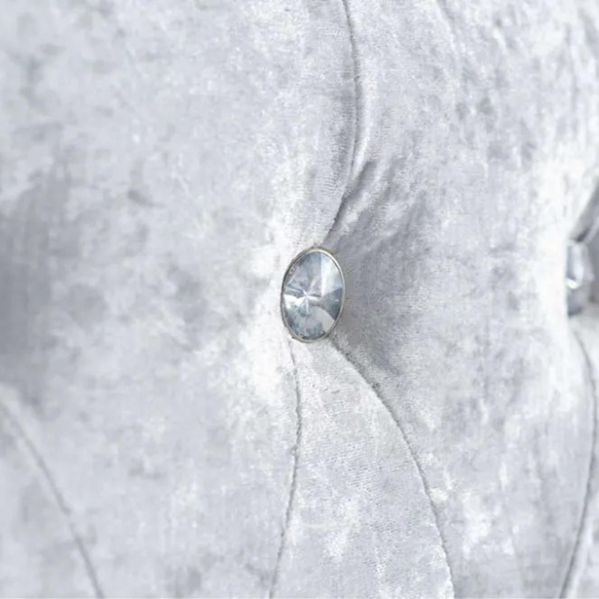 Grande Bed - Steel Crushed Velvet Fabric - Sizes Available