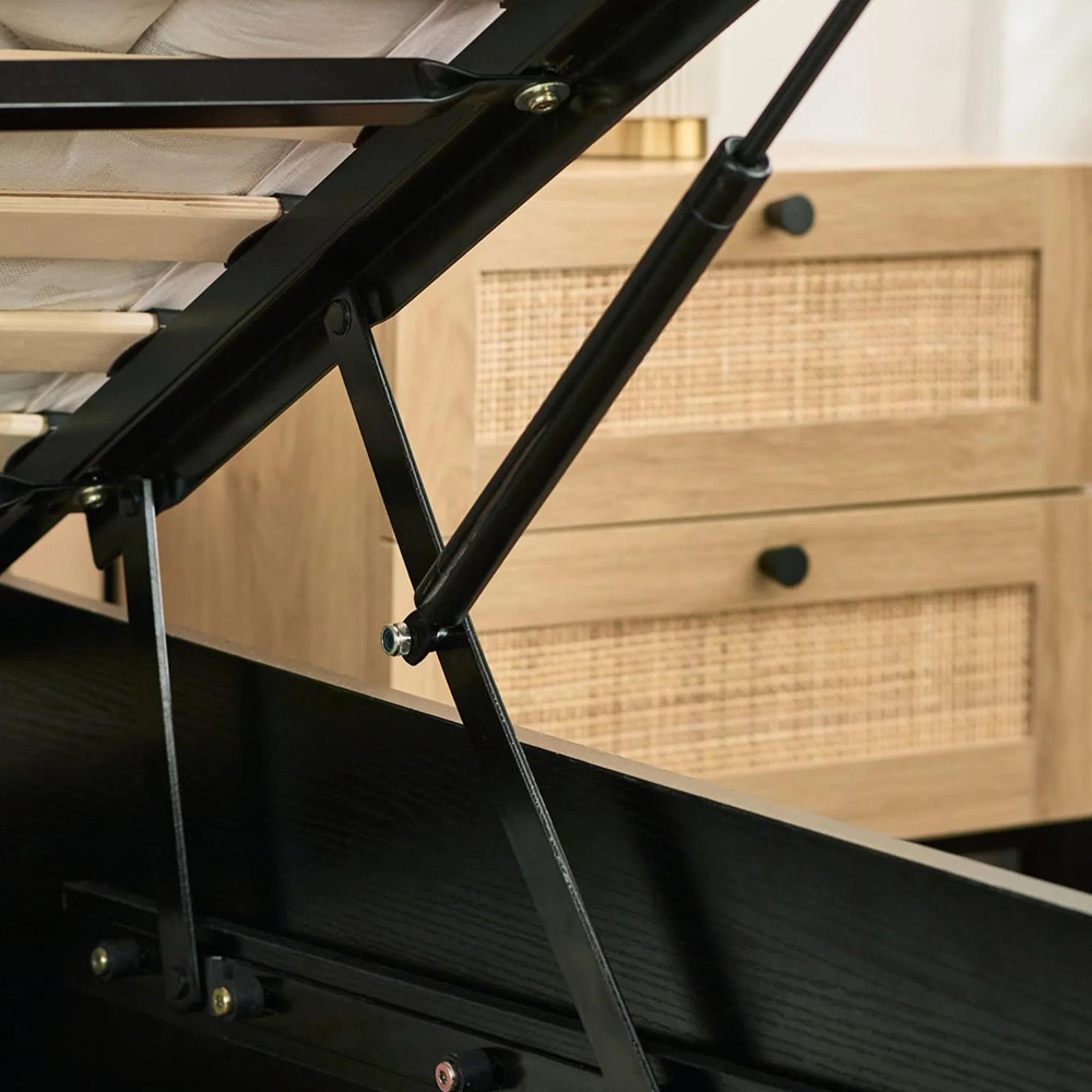 Padstow Ottoman Bed - Oak and Rattan - Sizes Available