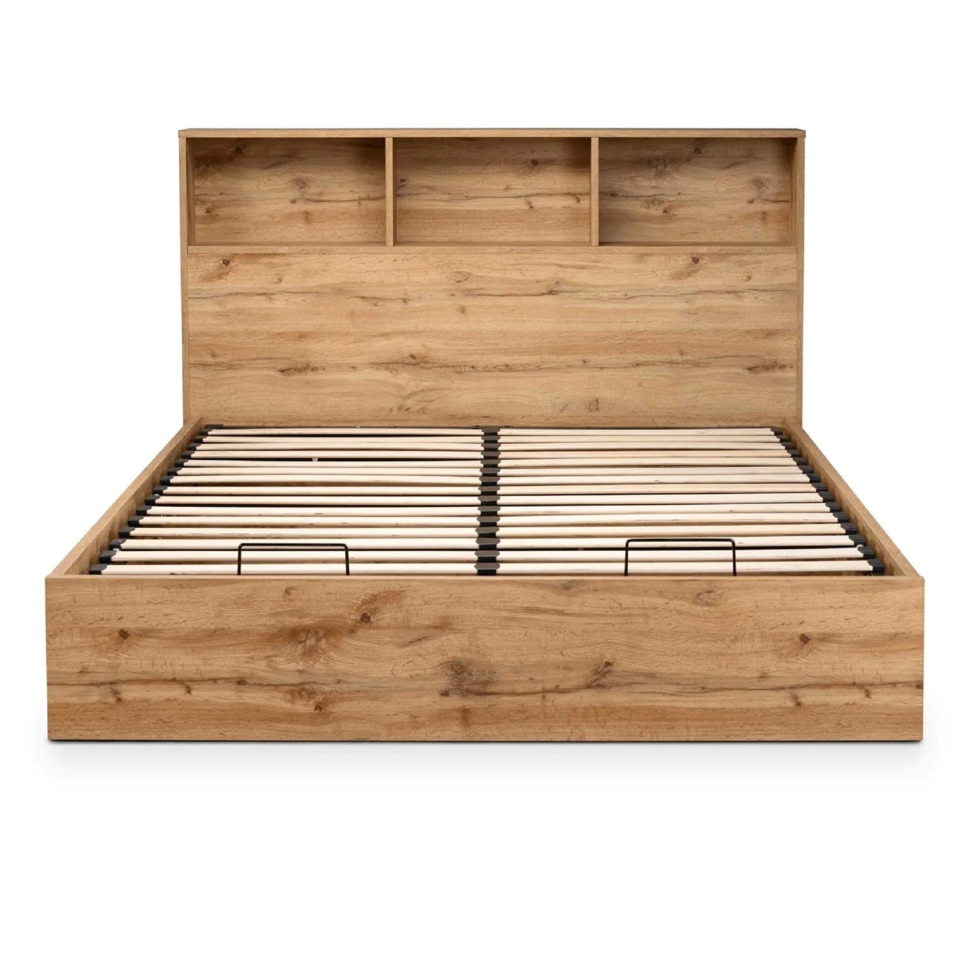 Bali Oak Ottoman Storage Bed - Sizes Available