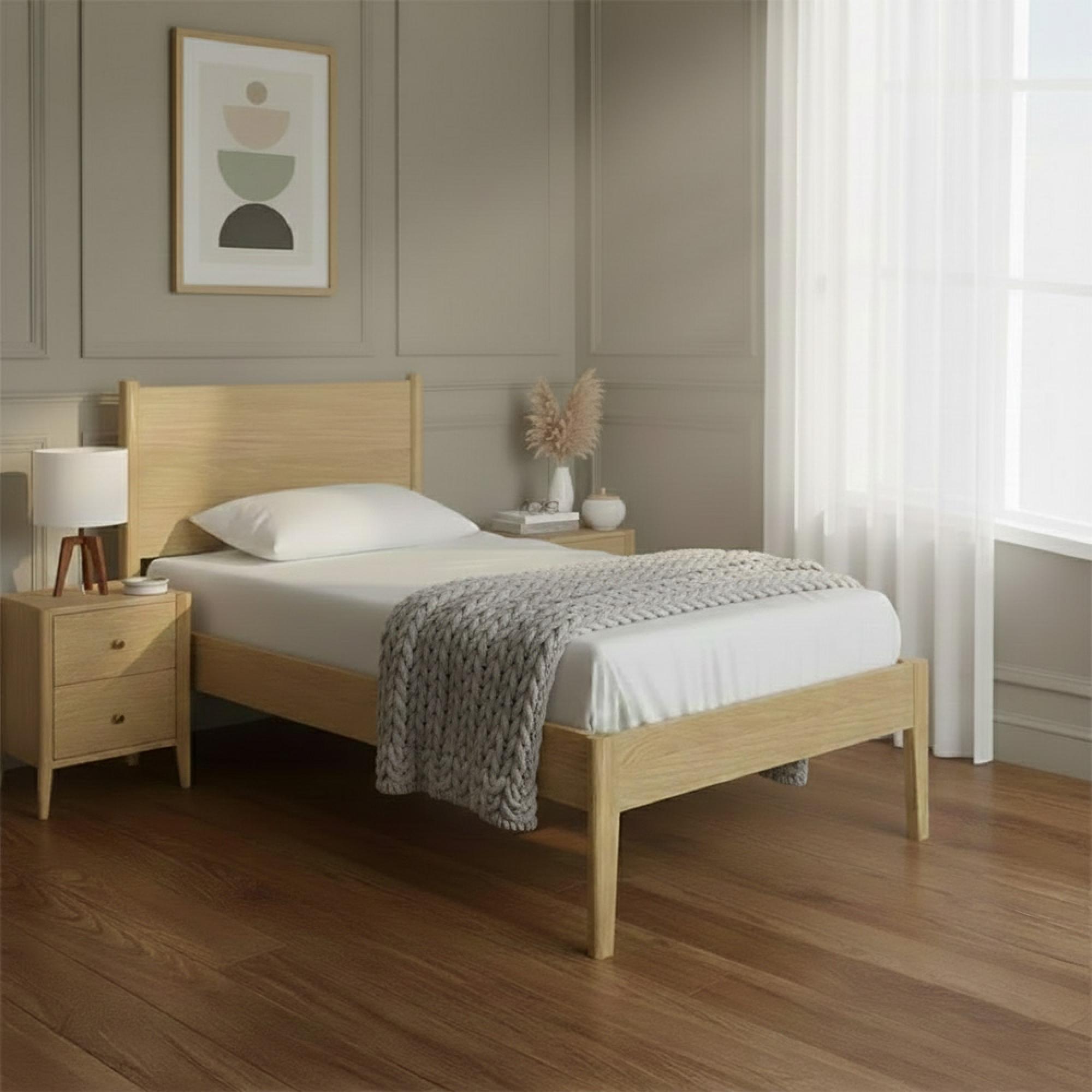 Paris Panelled Bed - Oak - 3ft Single