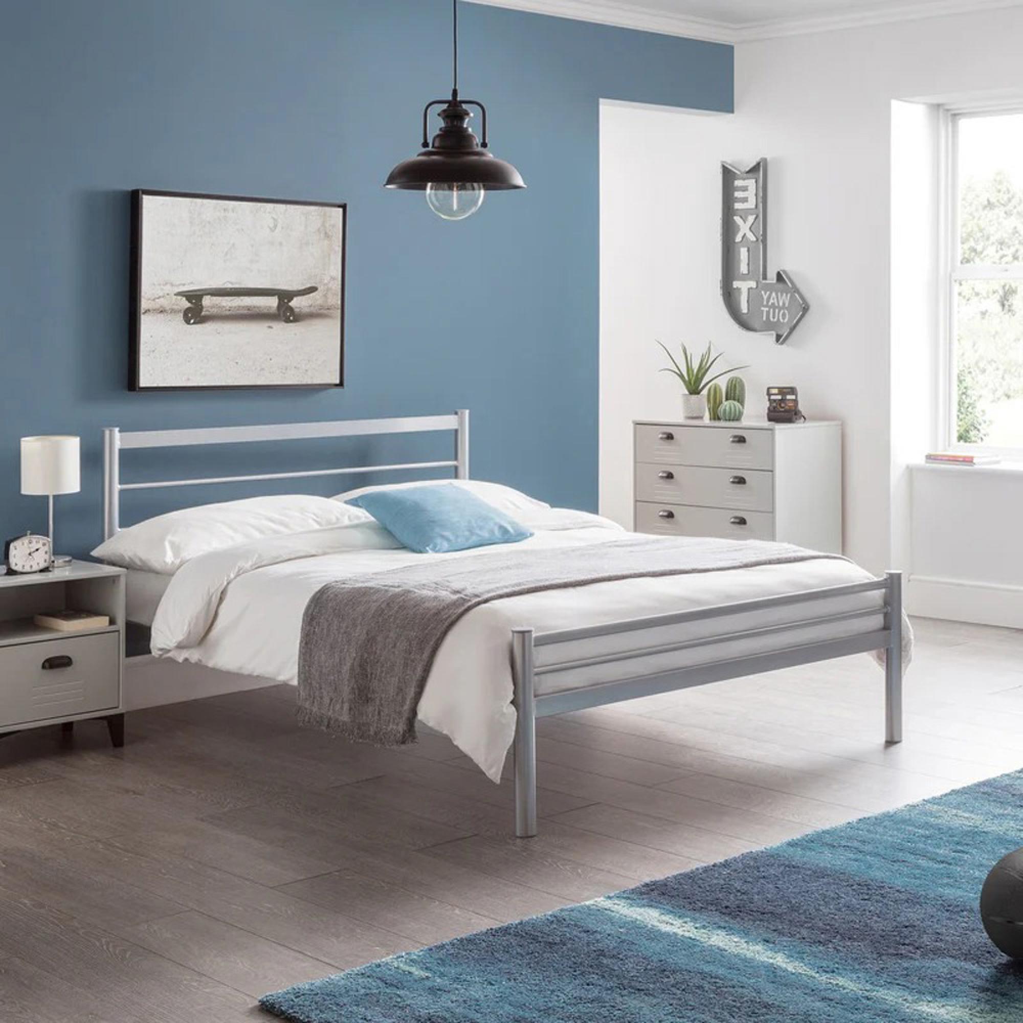 Alpen Metal Bed - 4ft 6in Double - Grey