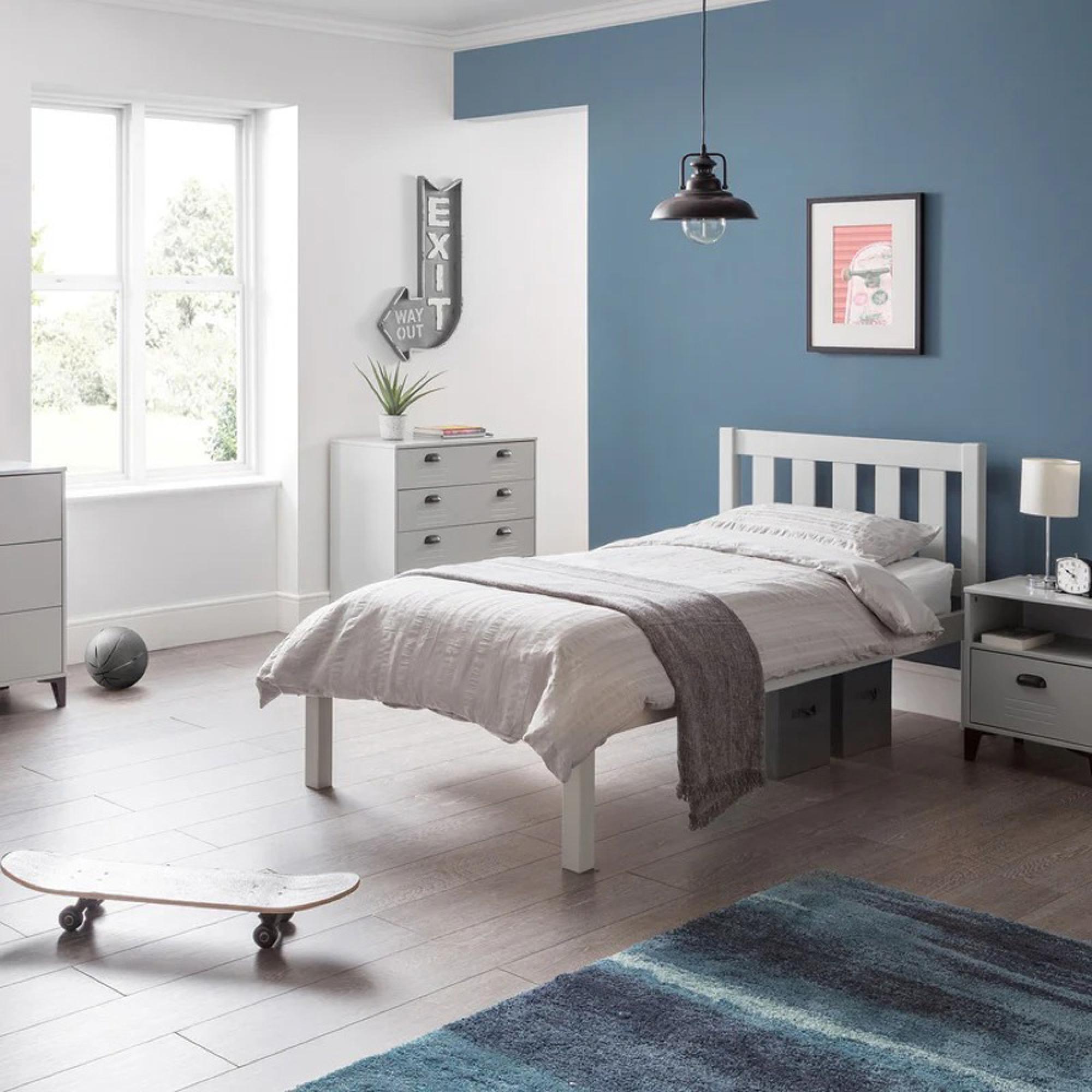 Luna Slatted Bed - Grey - Sizes Available