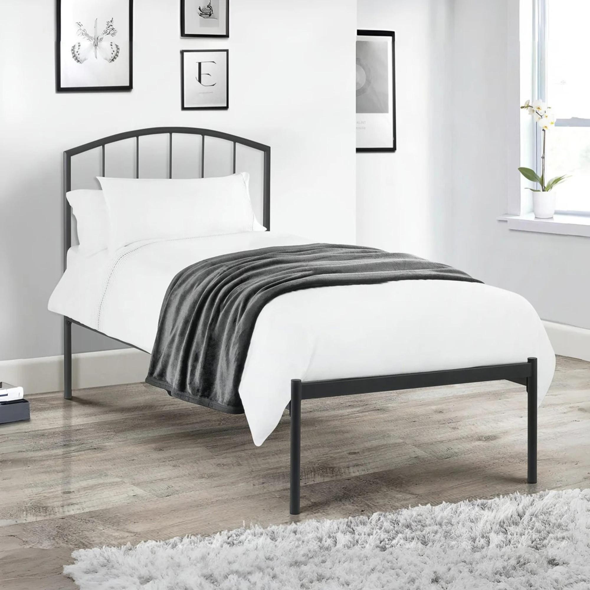 Onyx Metal Frame Bed - Grey - Sizes Available