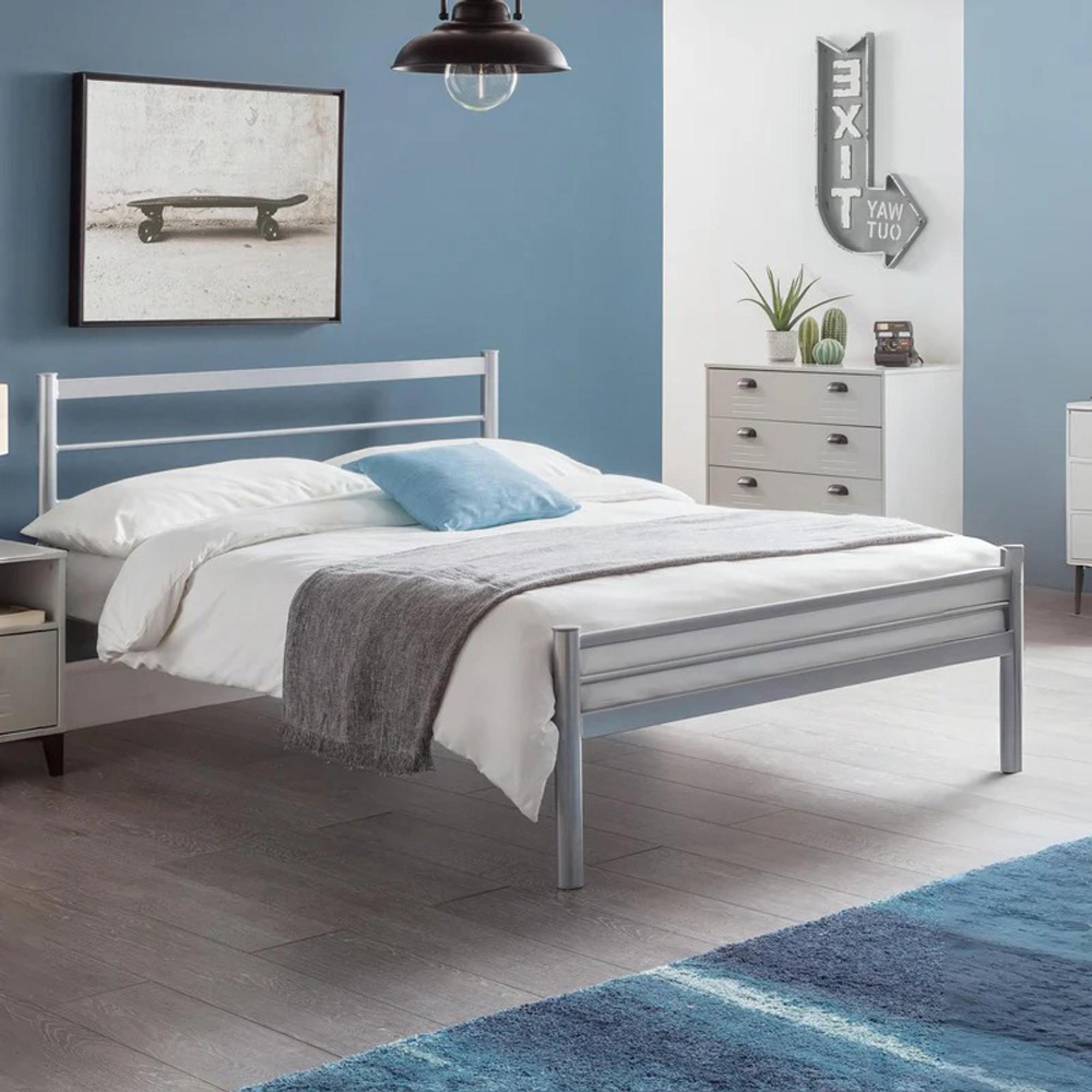 Alpen Metal Bed - 4ft 6in Double - Grey