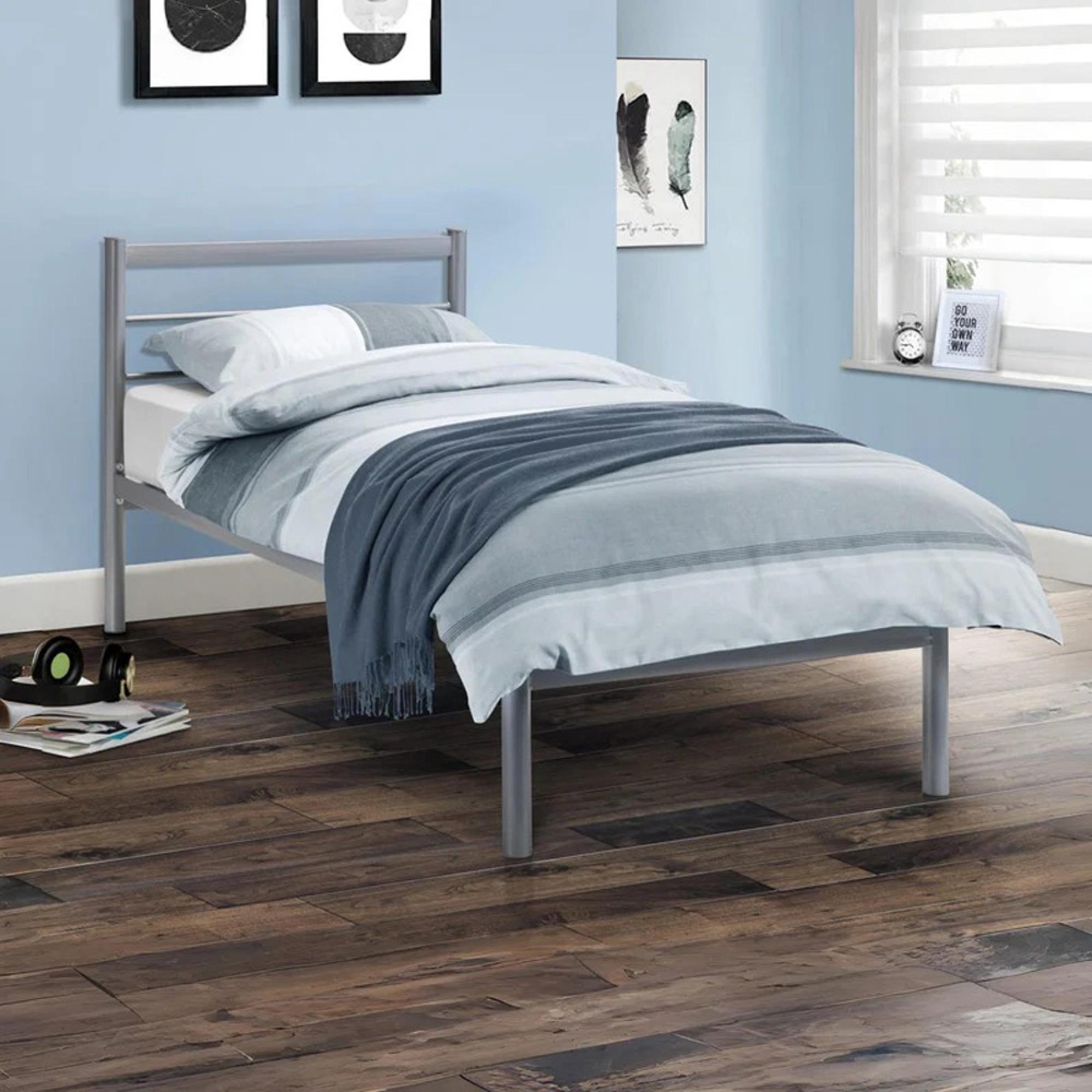 Alpen Metal Bed - 4ft 6in Double - Grey