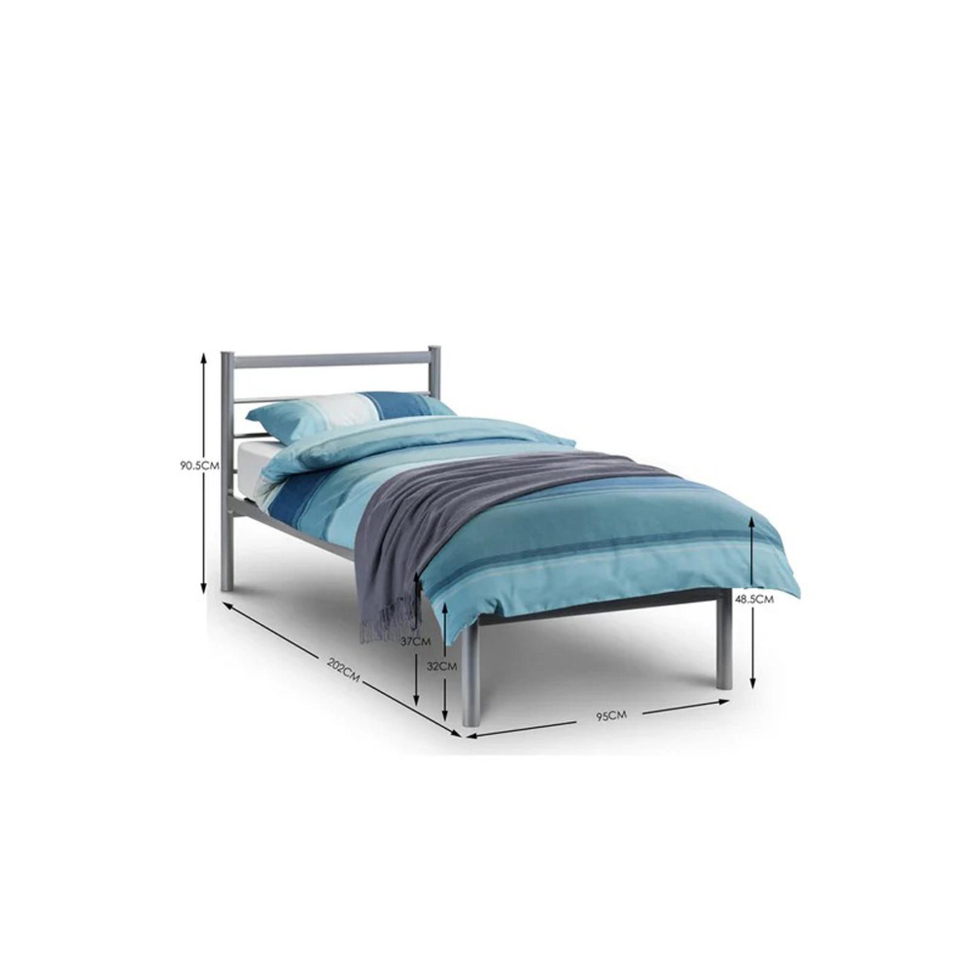 Alpen Metal Bed - 4ft 6in Double - Grey
