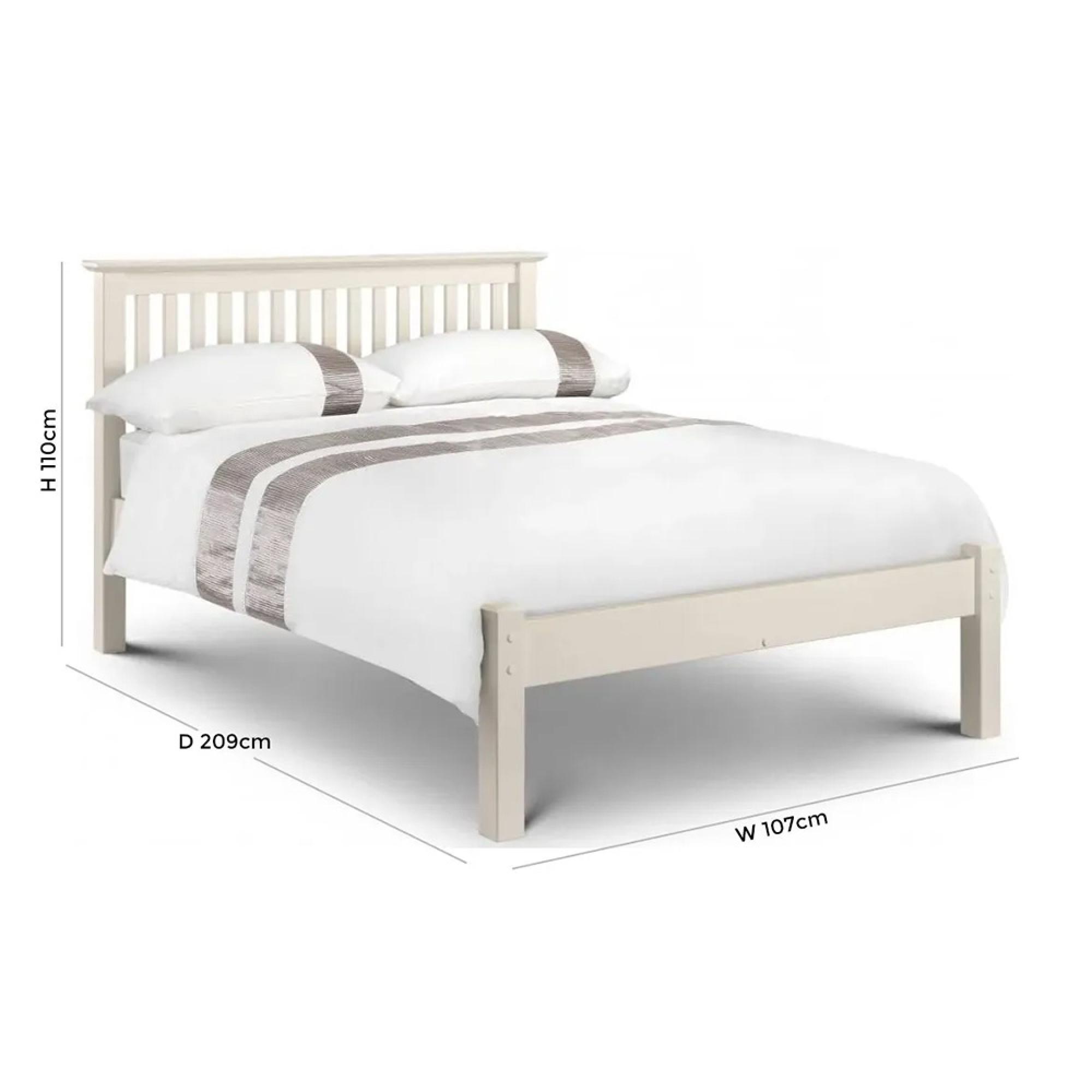 Barcelona Slatted Bed - White - Sizes Available