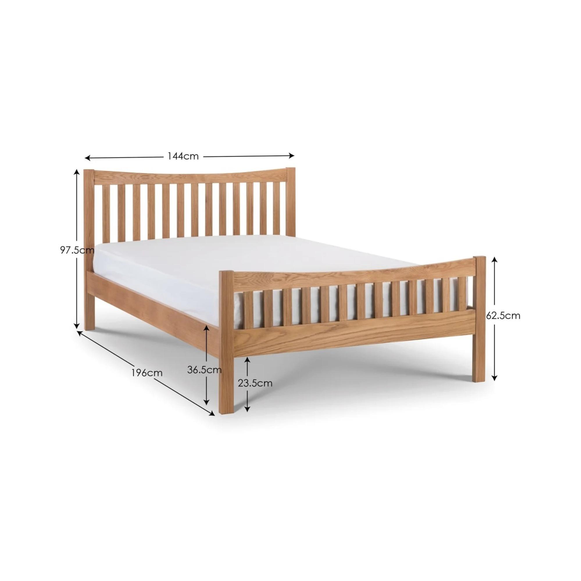 Bergamo Slatted Bed - Oak - Sizes Available