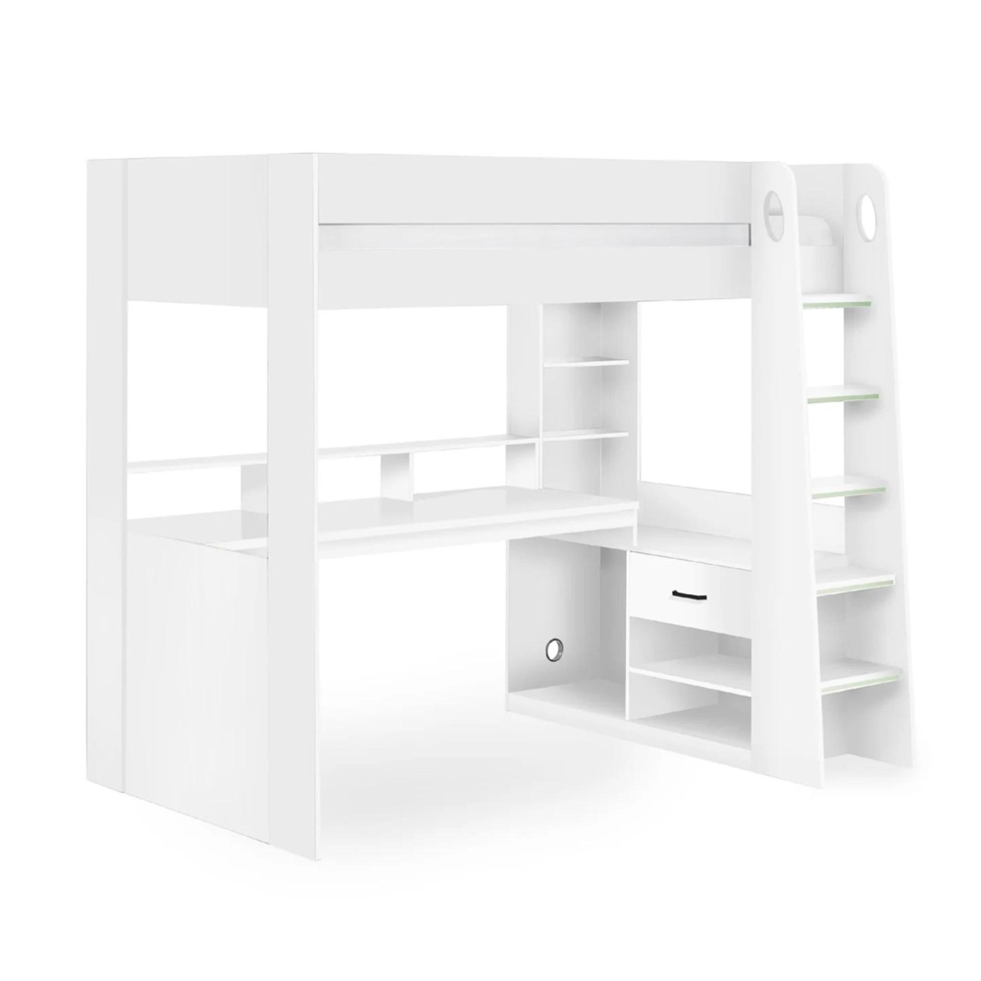 Blaze Gaming Highsleeper Bed - White