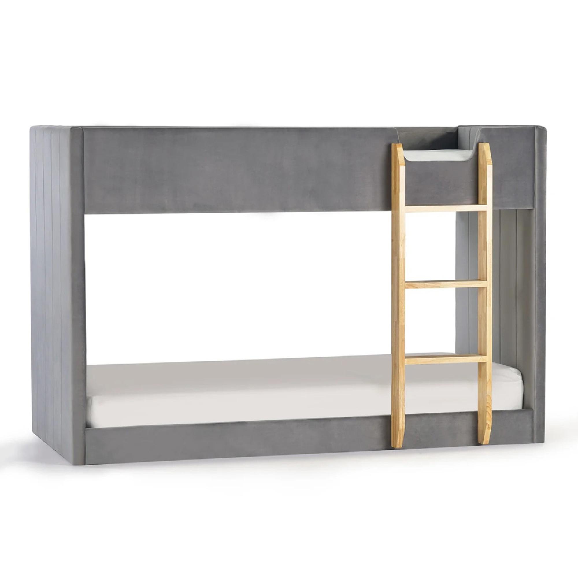 Daytona Fabric Upholstered Bunk Bed - Grey