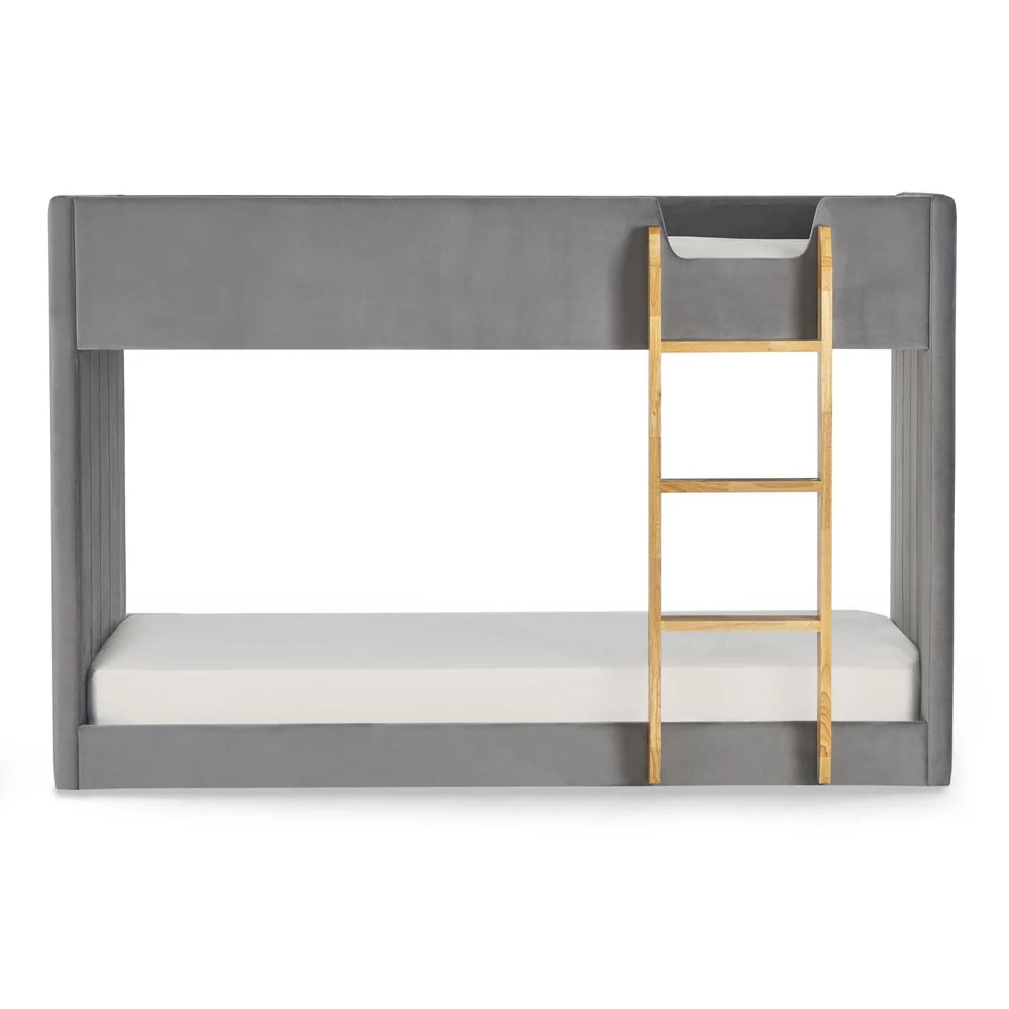 Daytona Fabric Upholstered Bunk Bed - Grey