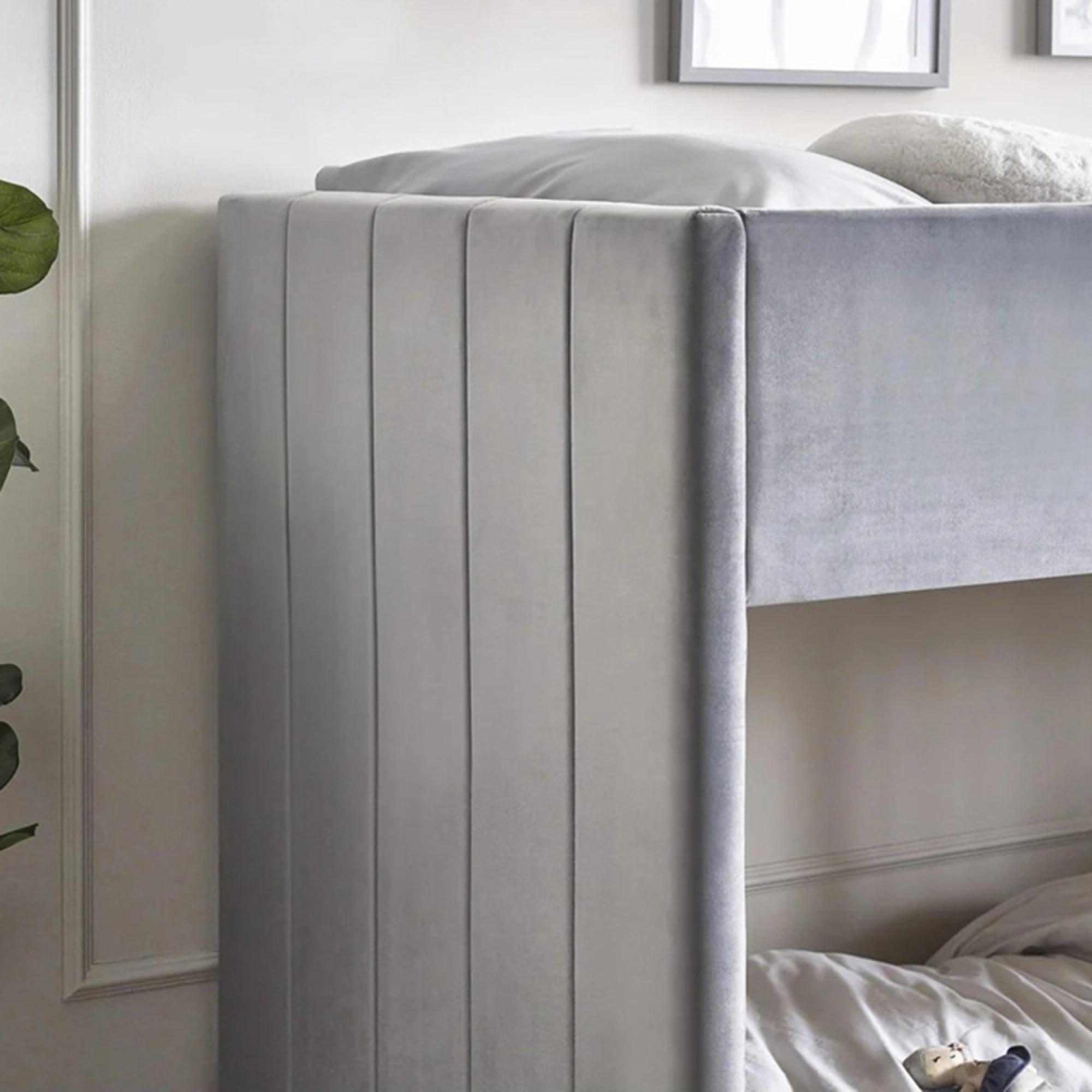 Daytona Fabric Upholstered Bunk Bed - Grey