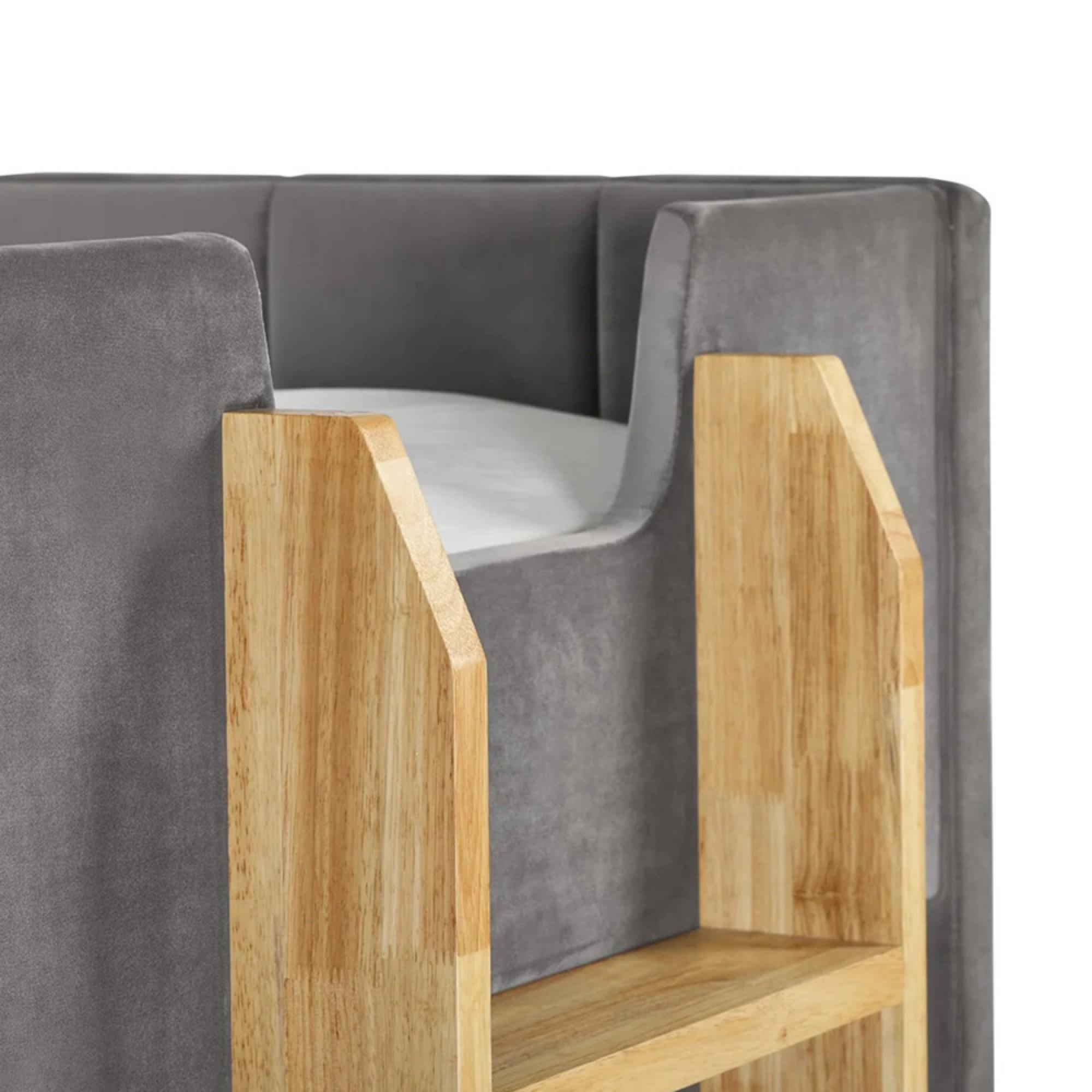 Daytona Fabric Upholstered Bunk Bed - Grey